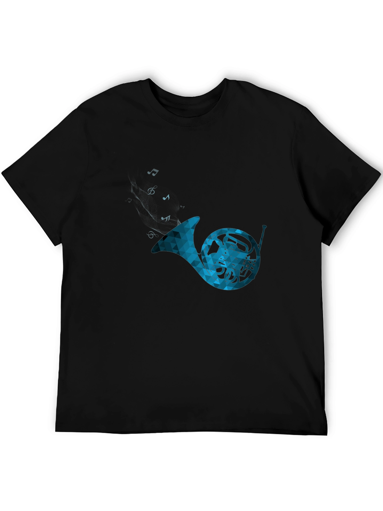 French Horn Graphic Tee - Music Lovers T-Shirt