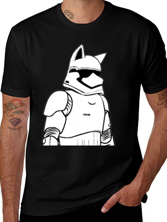 Stormtrooper Cat T-Shirt - Black Graphic Tee