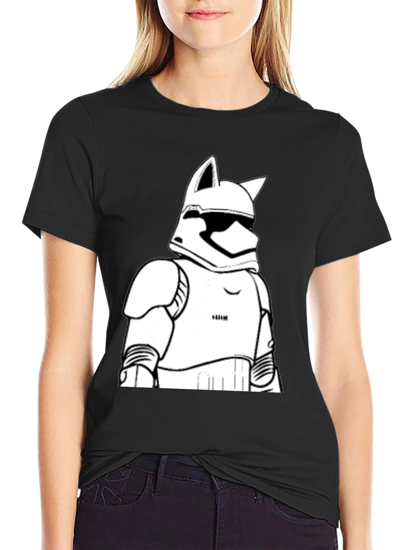 Stormtrooper Cat T-Shirt - Black Graphic Tee