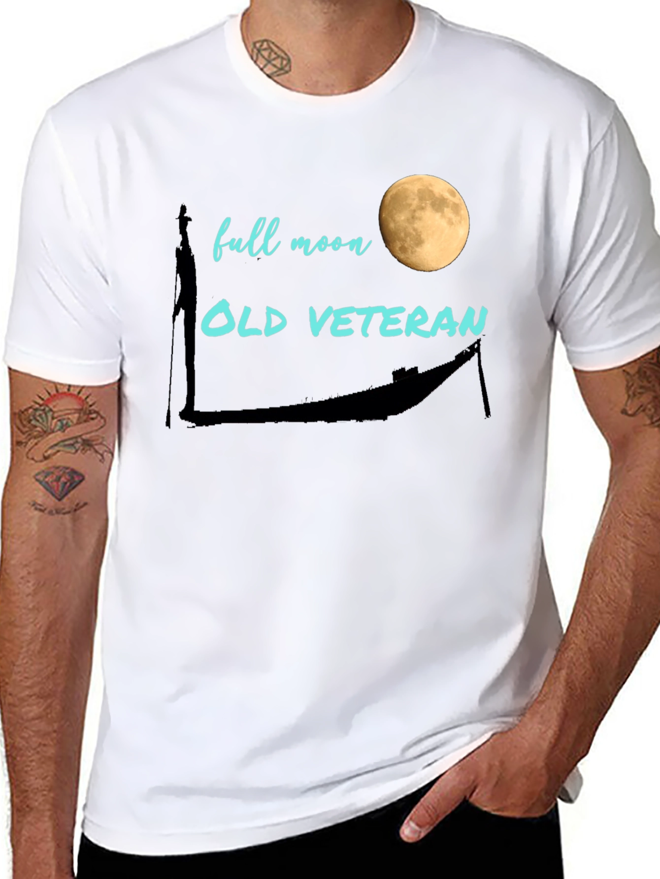 Full Moon Old Veteran Graphic Tee