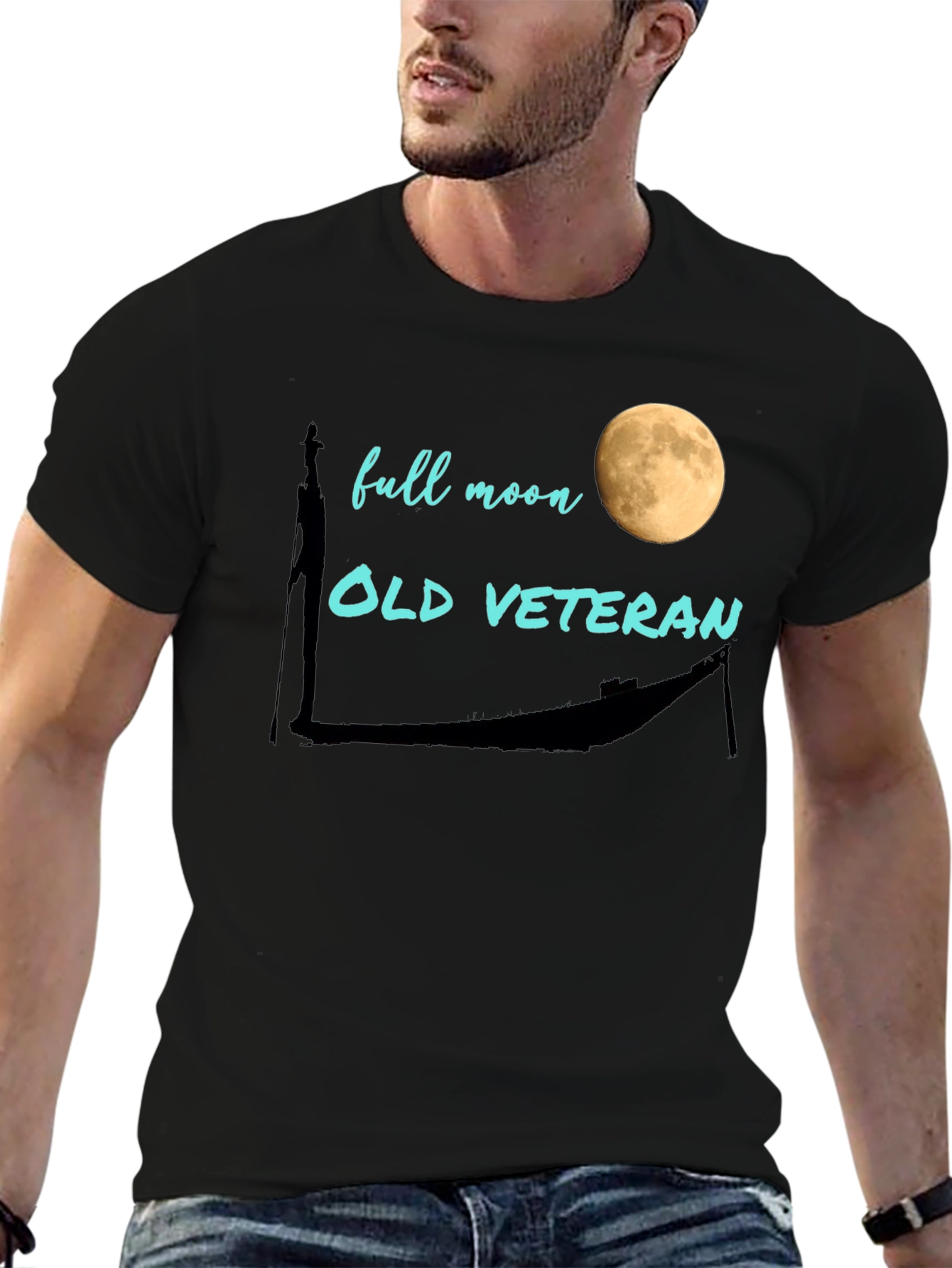Full Moon Old Veteran Graphic Tee