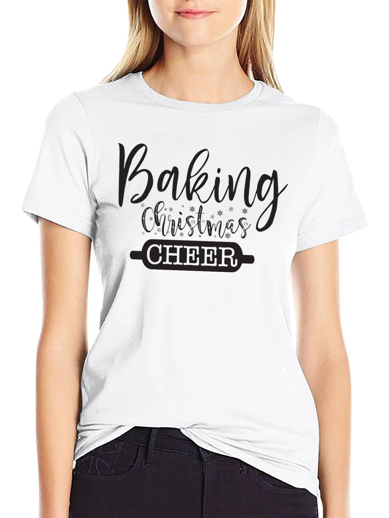 Baking Christmas Cheer Black T-Shirt