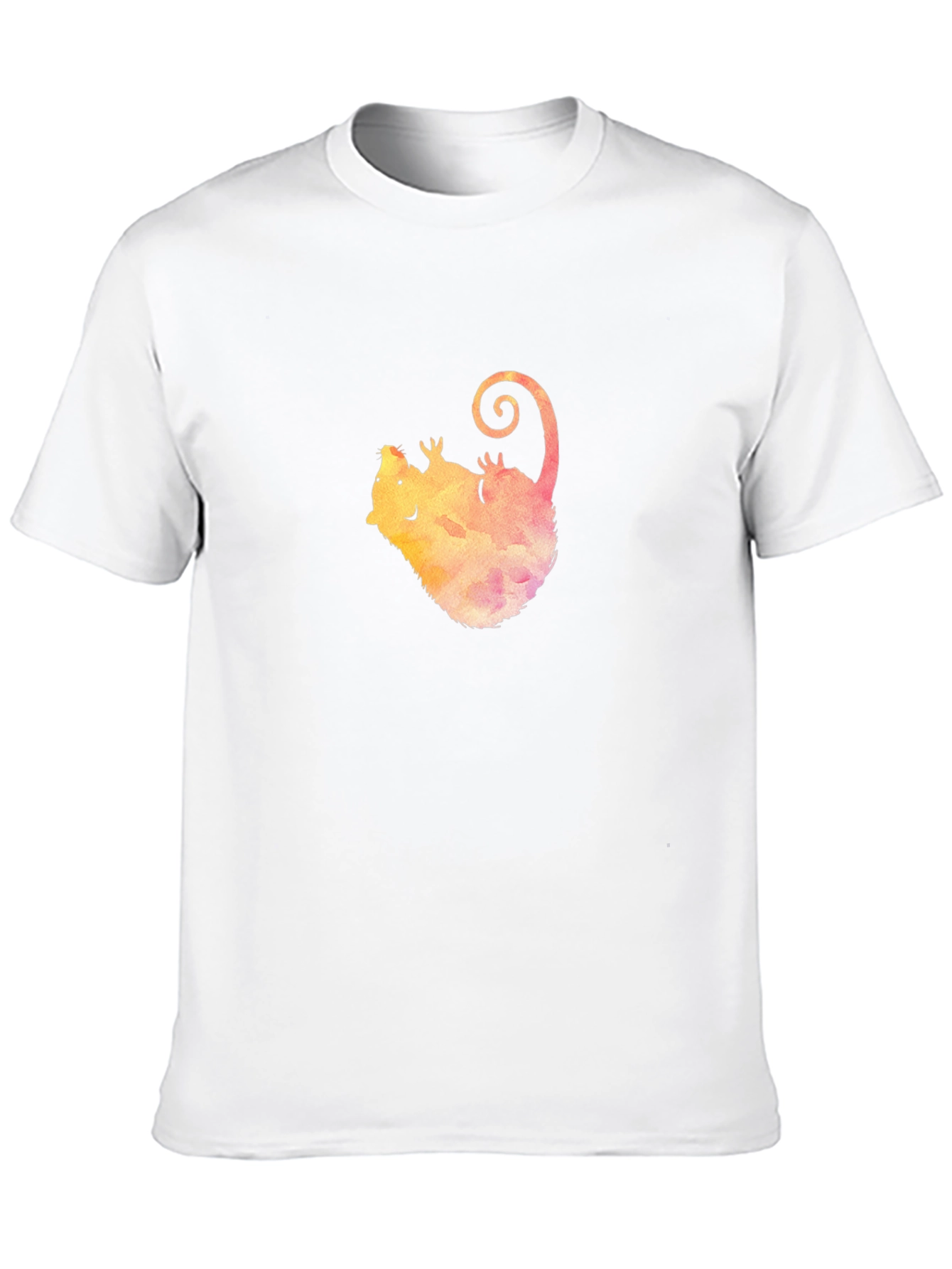 Watercolor Opossum Black T-Shirt