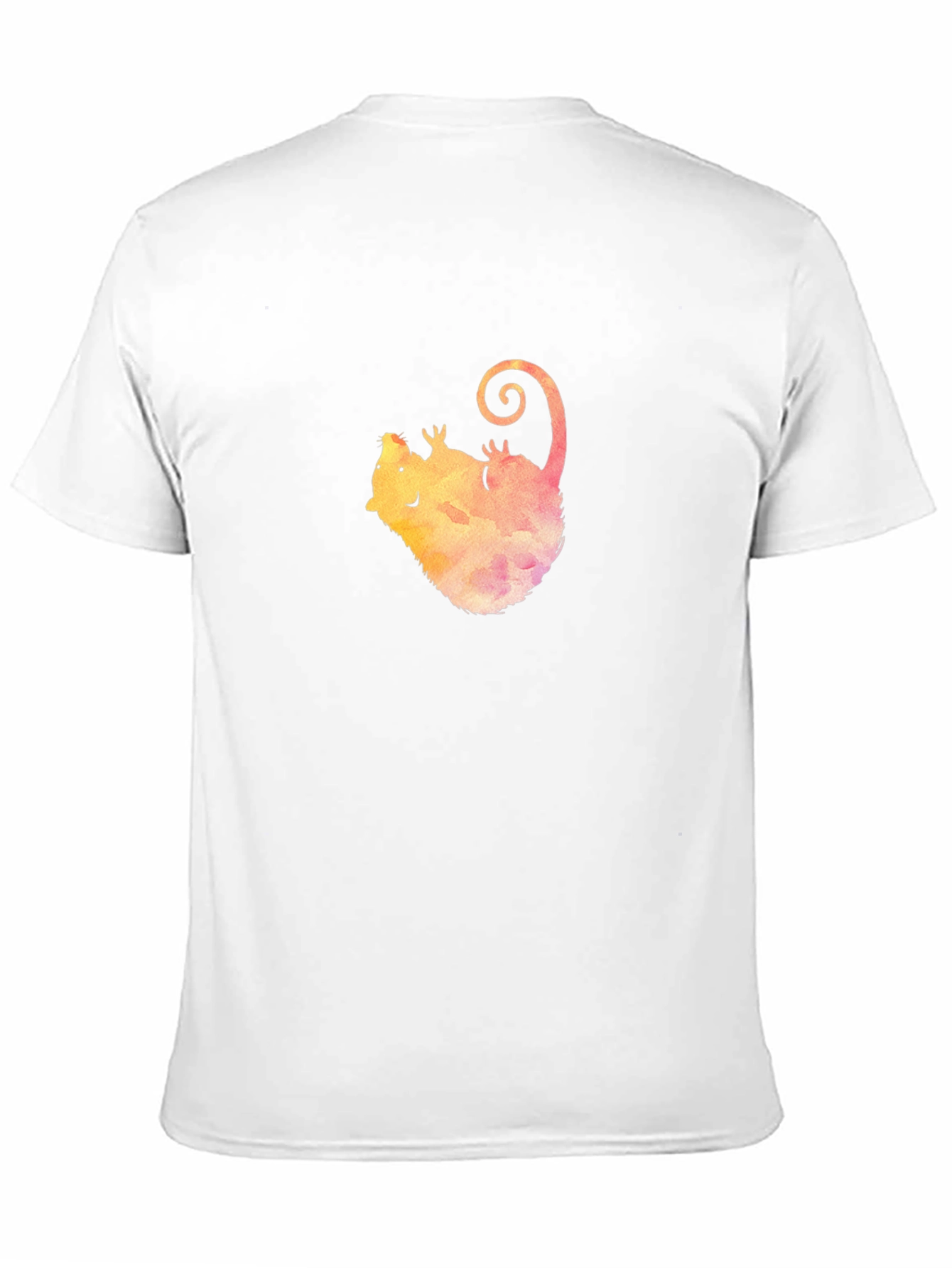 Watercolor Opossum Black T-Shirt