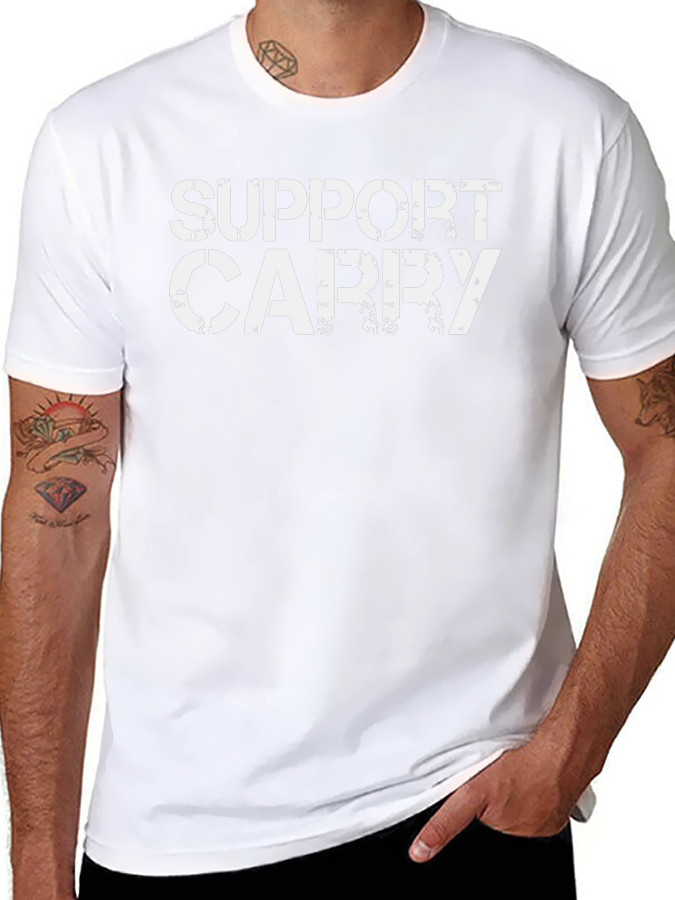 Support Carry Black Graphic Tee