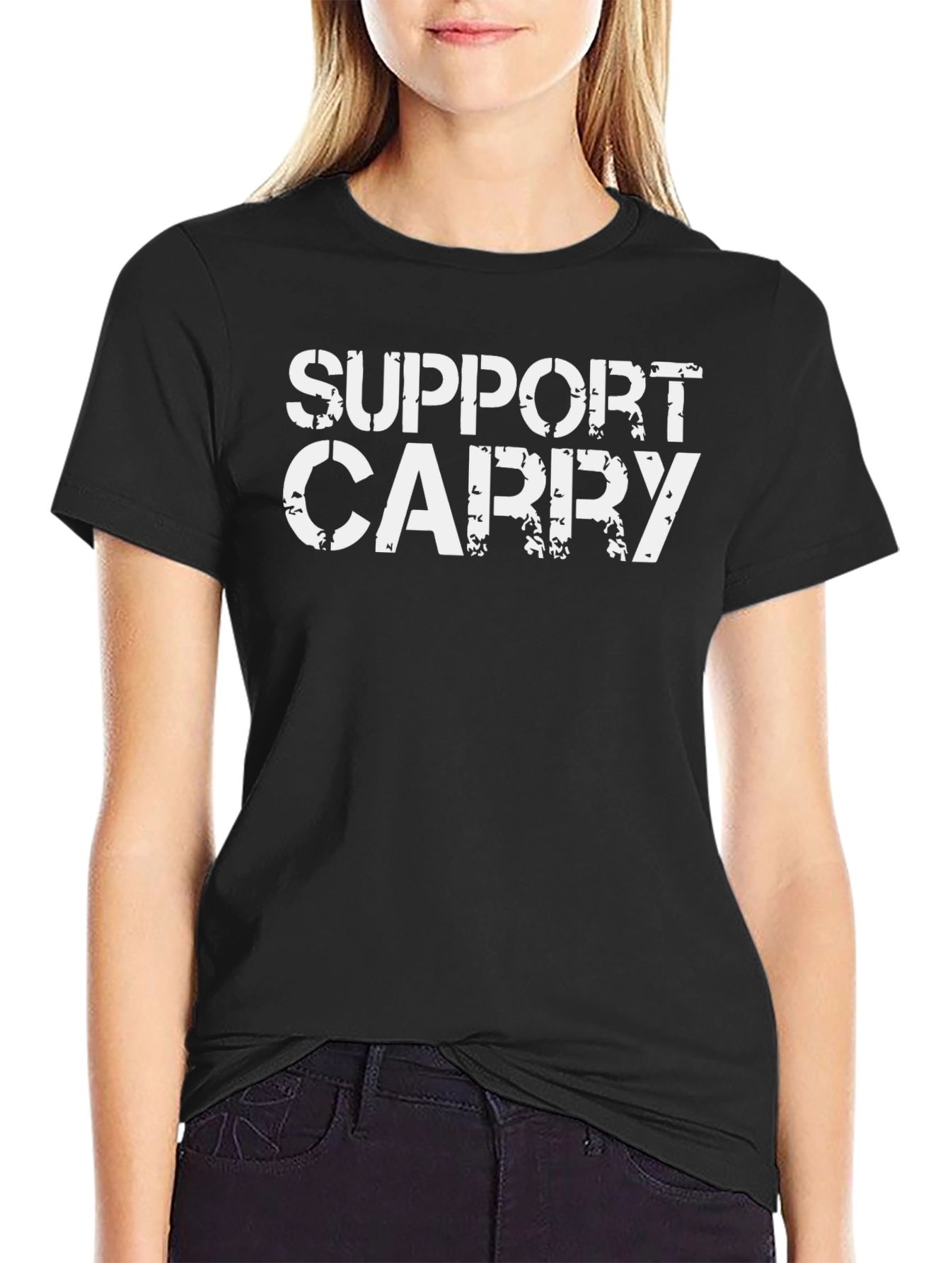Support Carry Black Graphic Tee