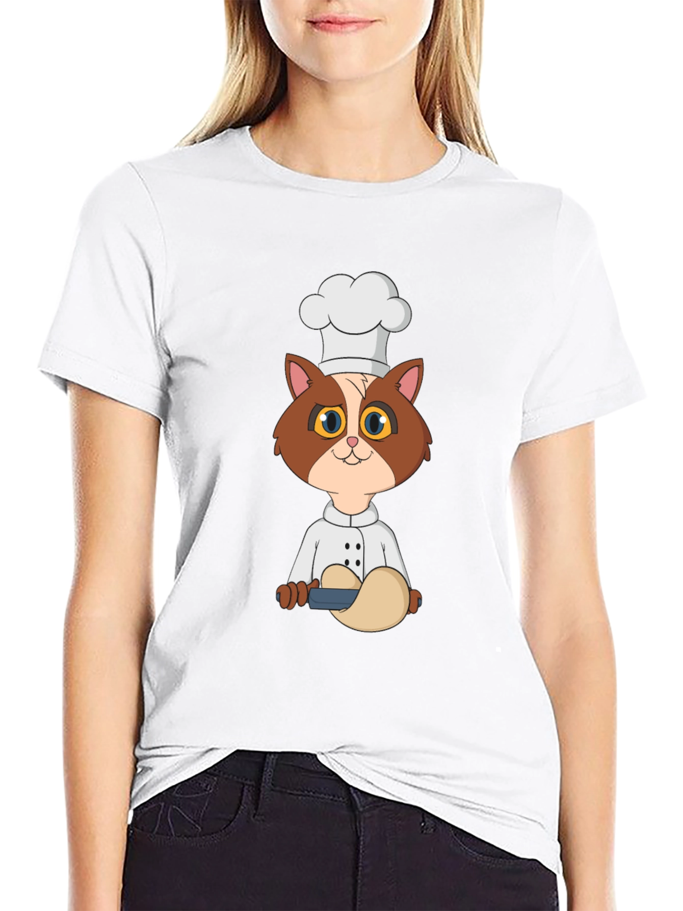 Chef Cat T-Shirt - Cute Cartoon Kitten Design