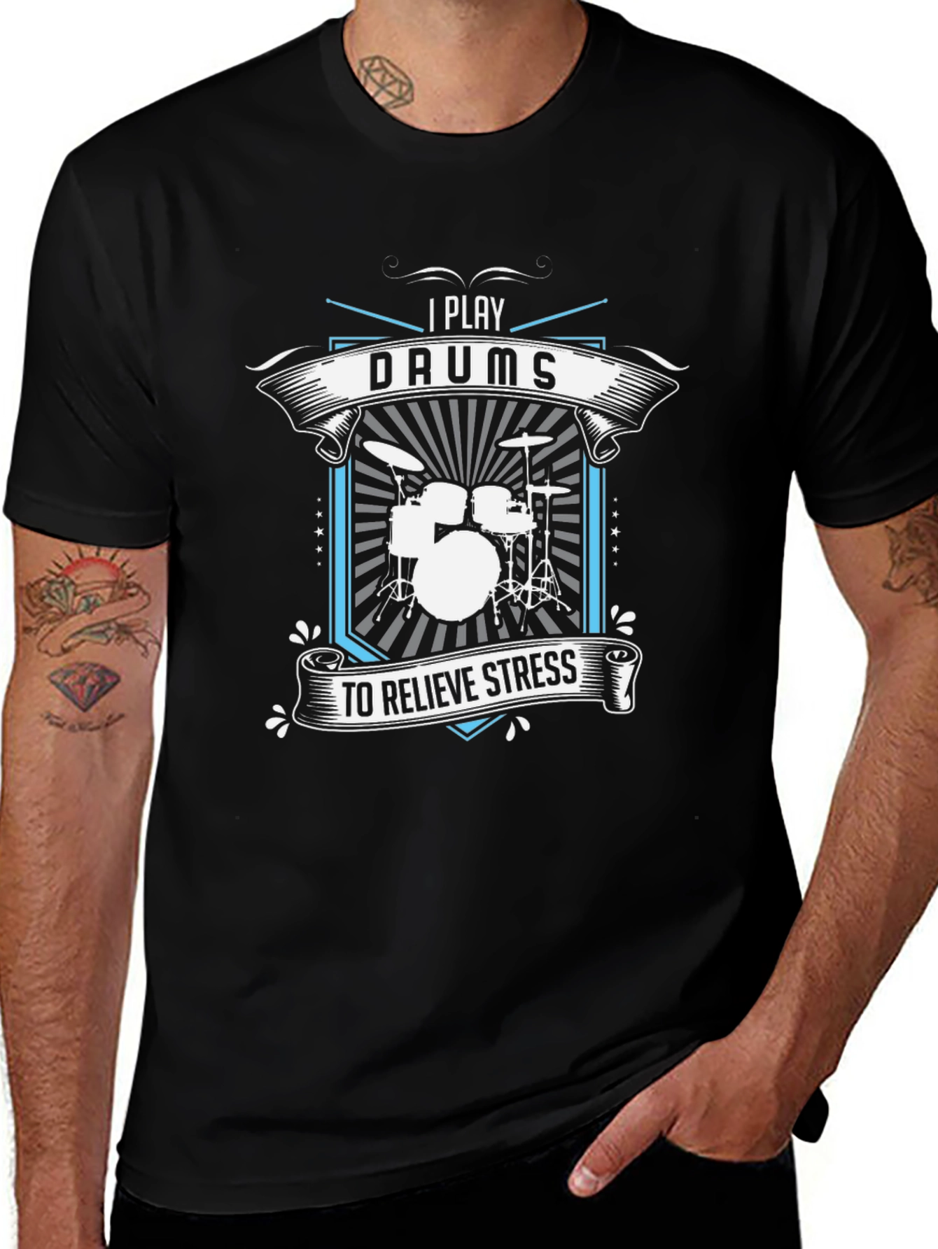 I Play Drums to Relieve Stress Graphic T-Shirt