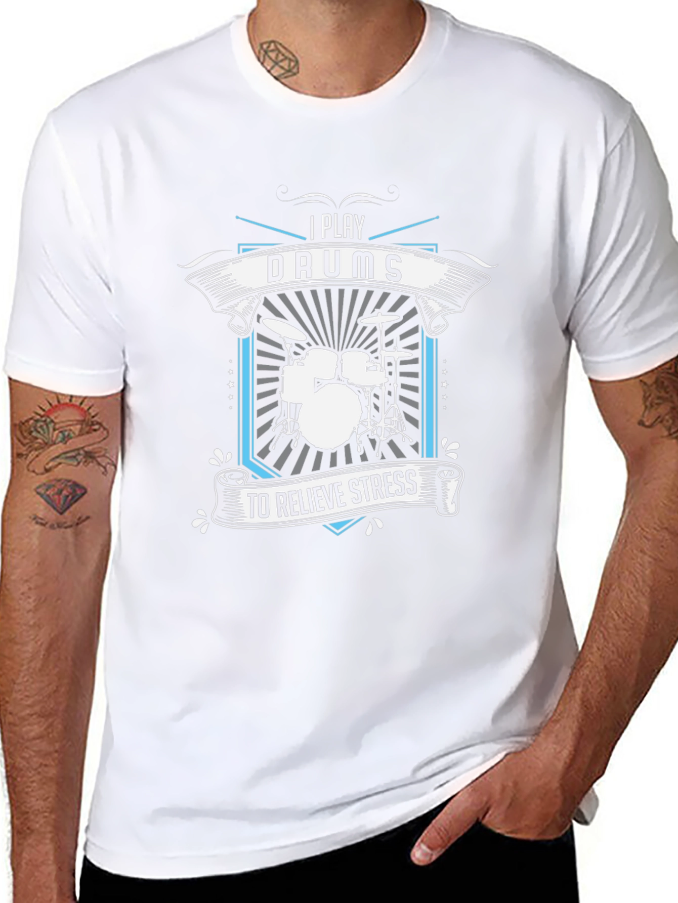 I Play Drums to Relieve Stress Graphic T-Shirt