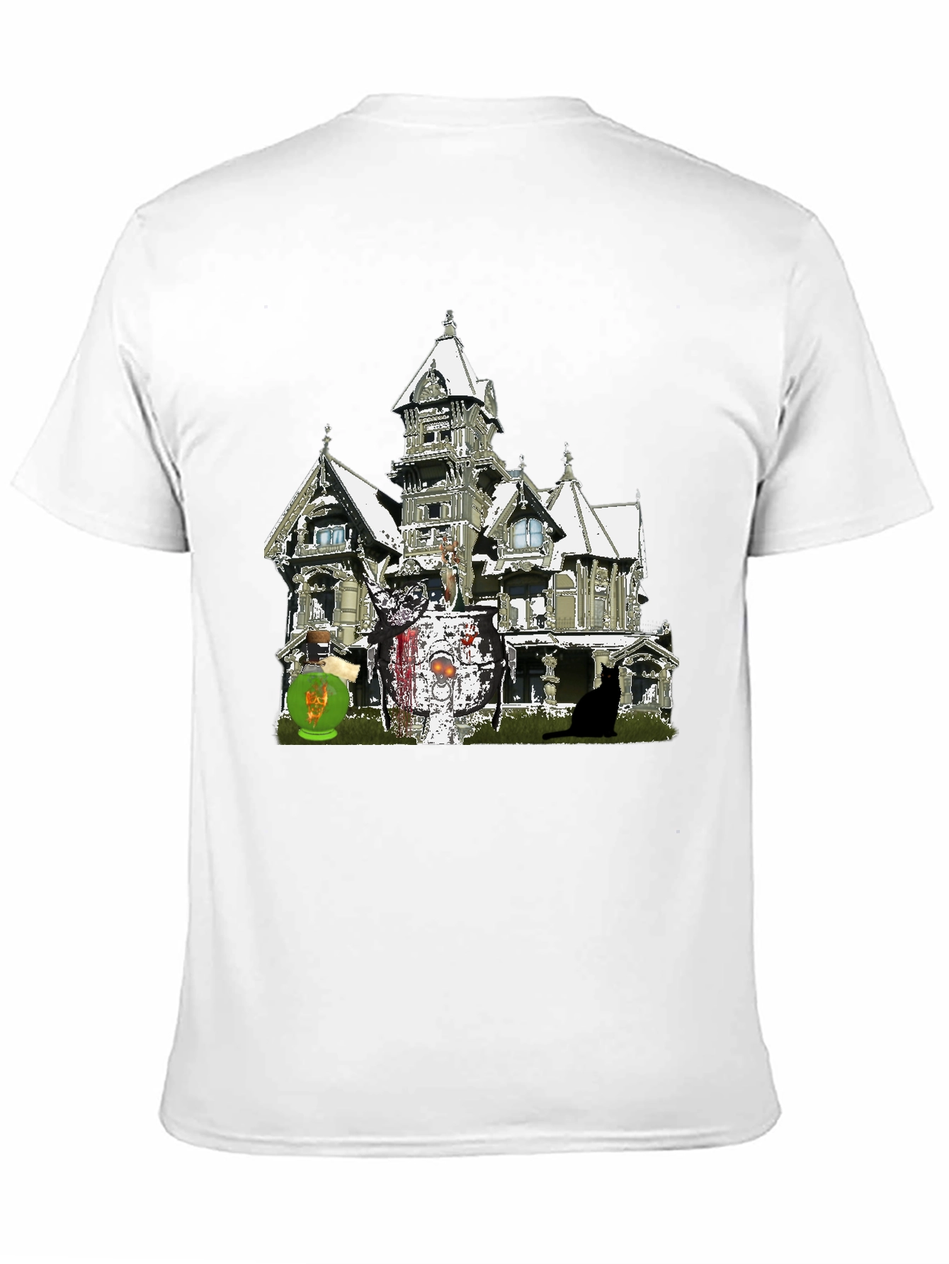 Haunted House Graphic Tee - Spooky Season