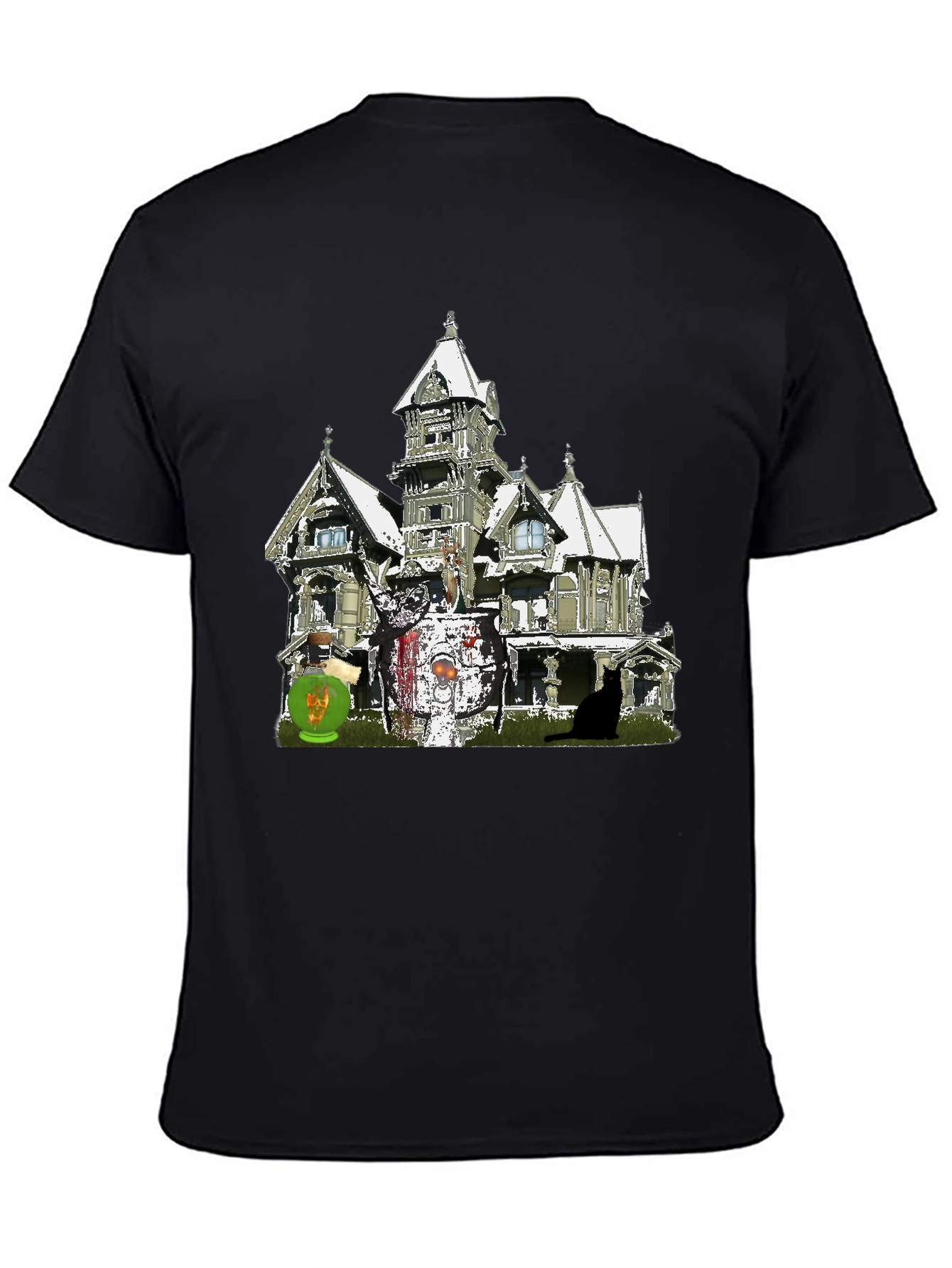 Haunted House Graphic Tee - Spooky Season