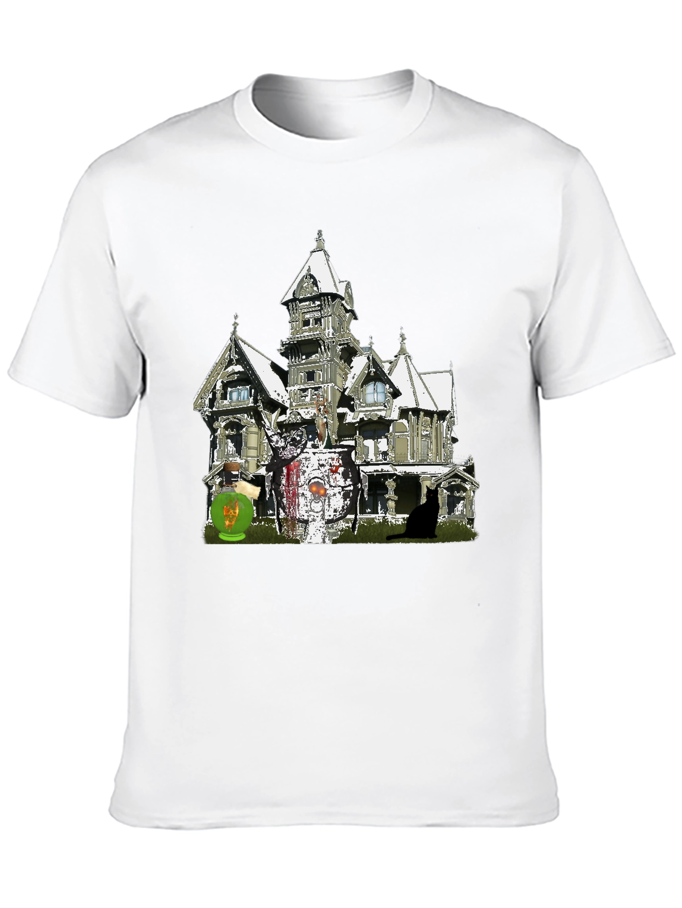 Haunted House Graphic Tee - Spooky Season