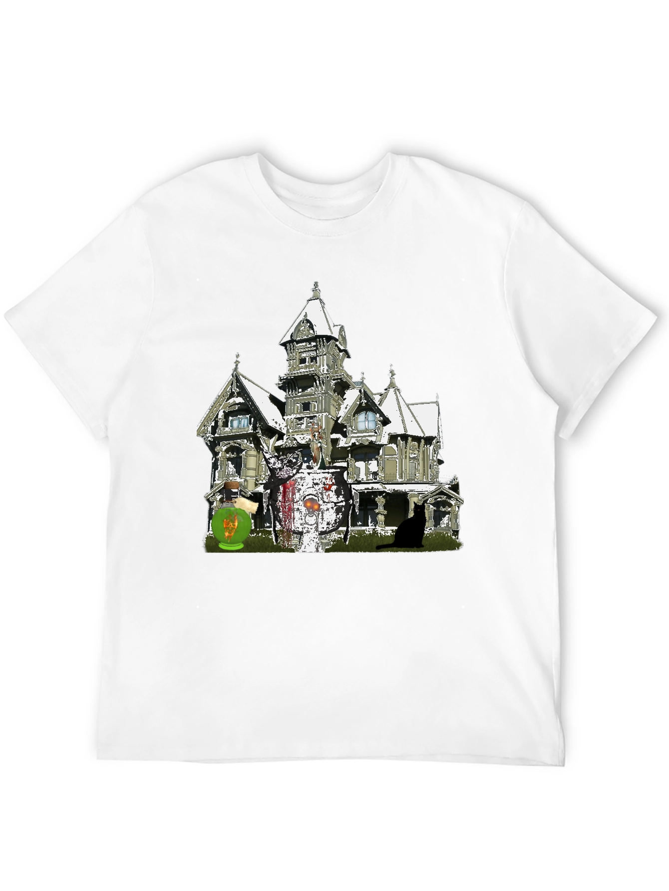 Haunted House Graphic Tee - Spooky Season