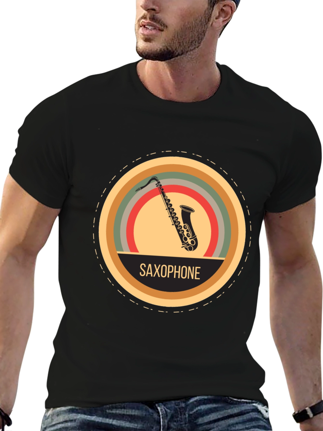 Retro Saxophone Graphic Tee - Classic Music Lover T-Shirt