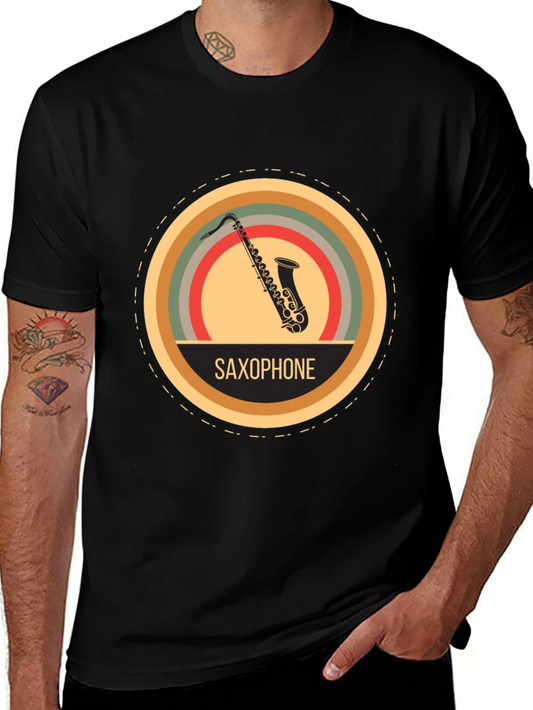 Retro Saxophone Graphic Tee - Classic Music Lover T-Shirt