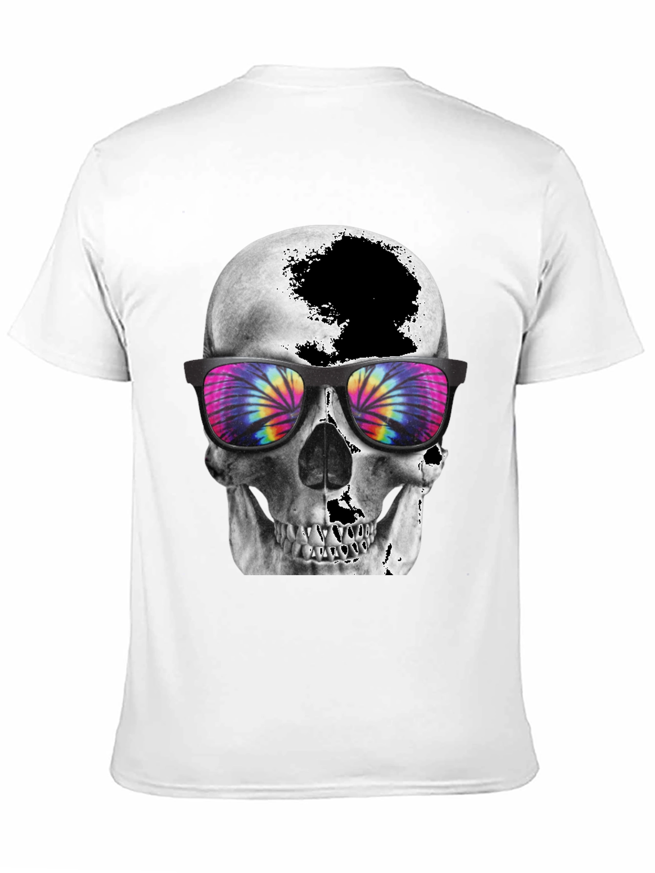 Skull Tie-Dye Sunglasses Graphic T-Shirt