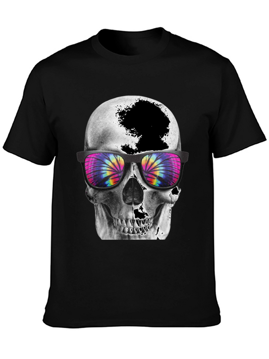 Skull Tie-Dye Sunglasses Graphic T-Shirt