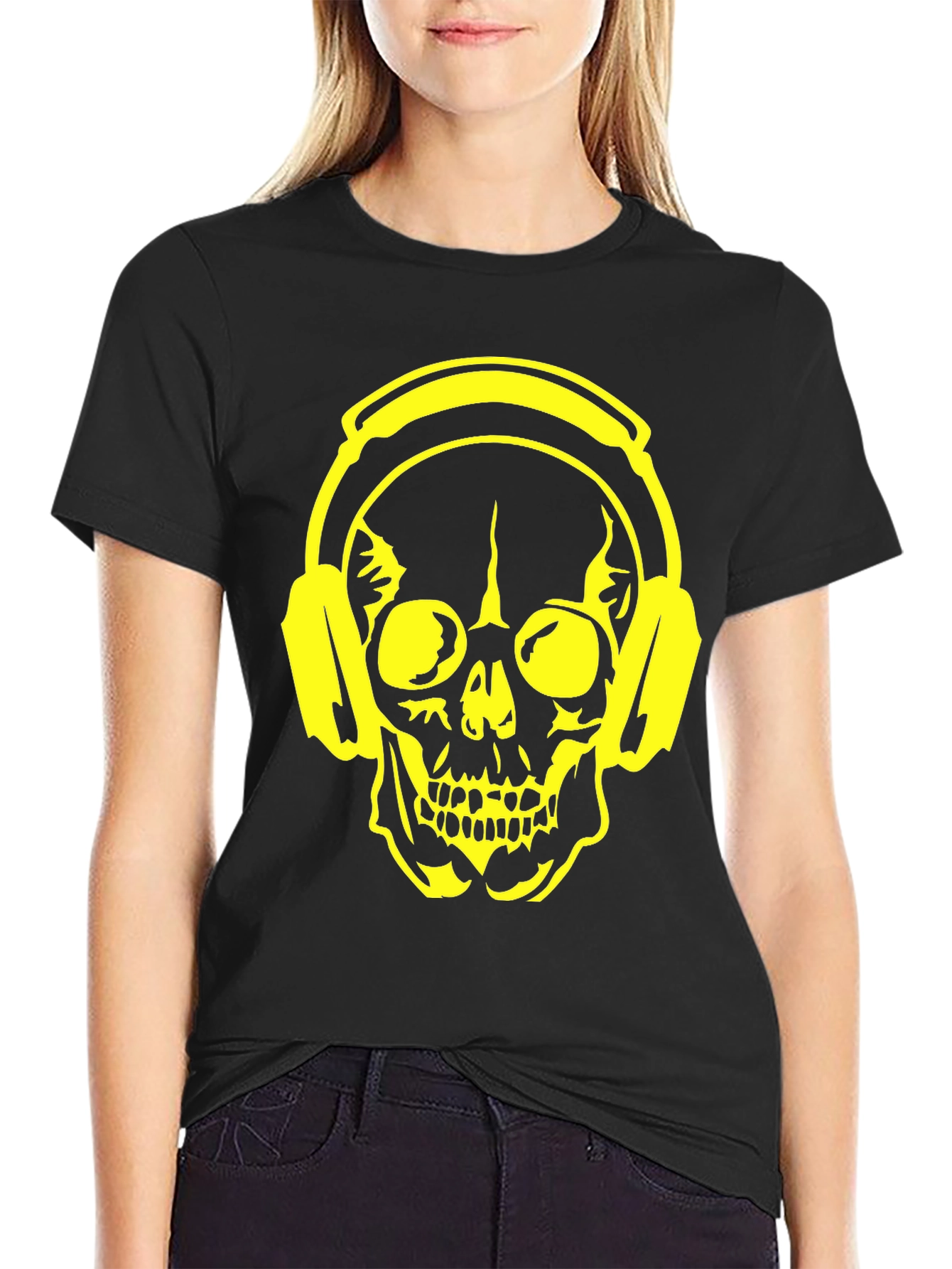 Skull Headphone Graphic T-Shirt