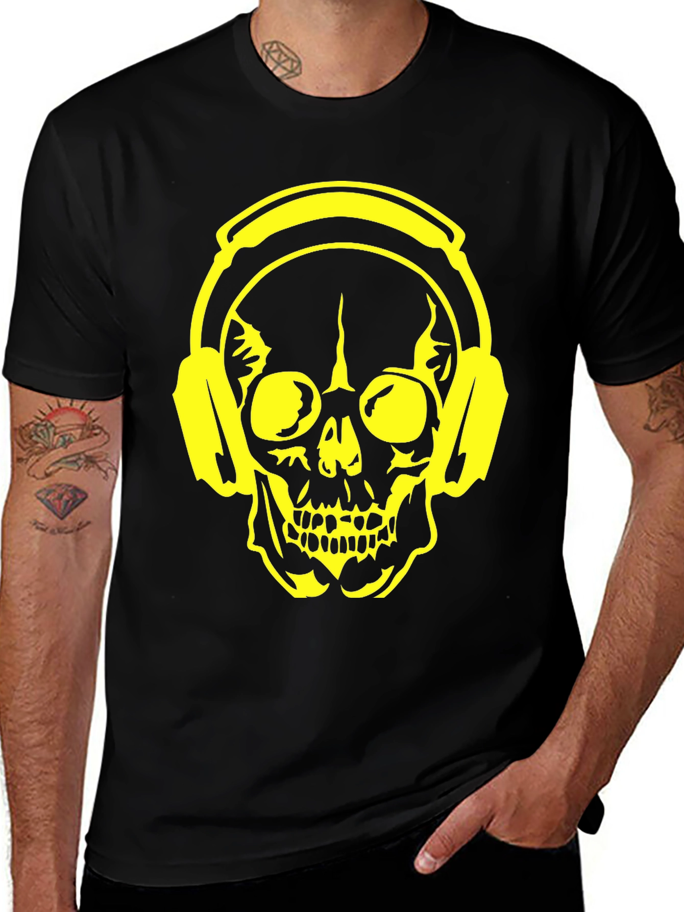 Skull Headphone Graphic T-Shirt