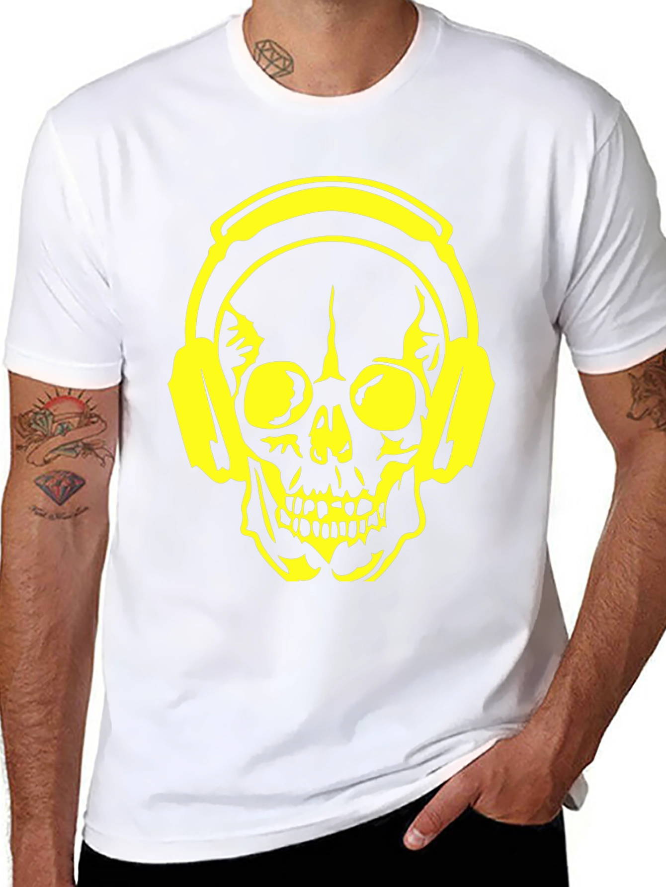 Skull Headphone Graphic T-Shirt