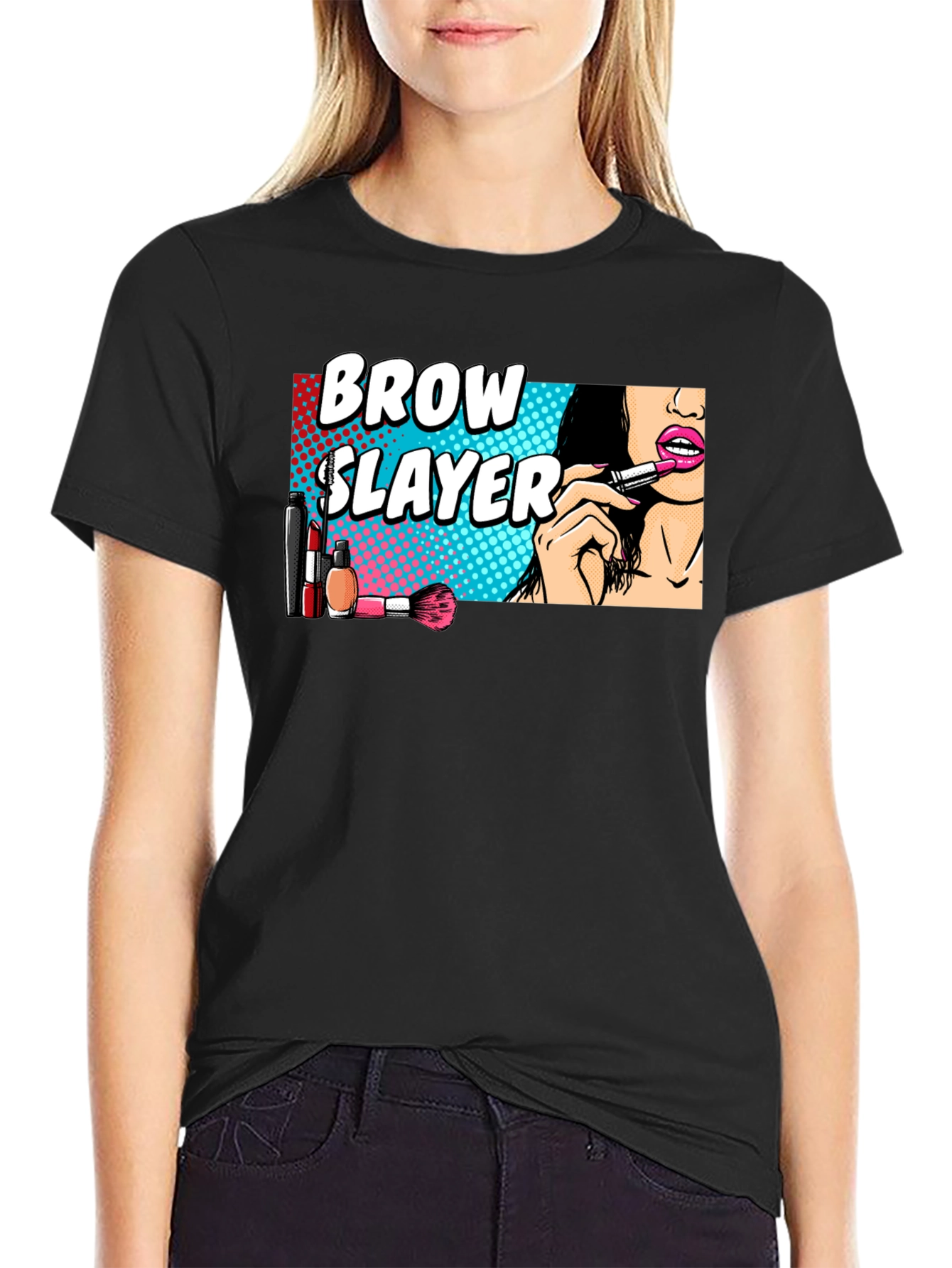 Brow Slayer Black Graphic Tee