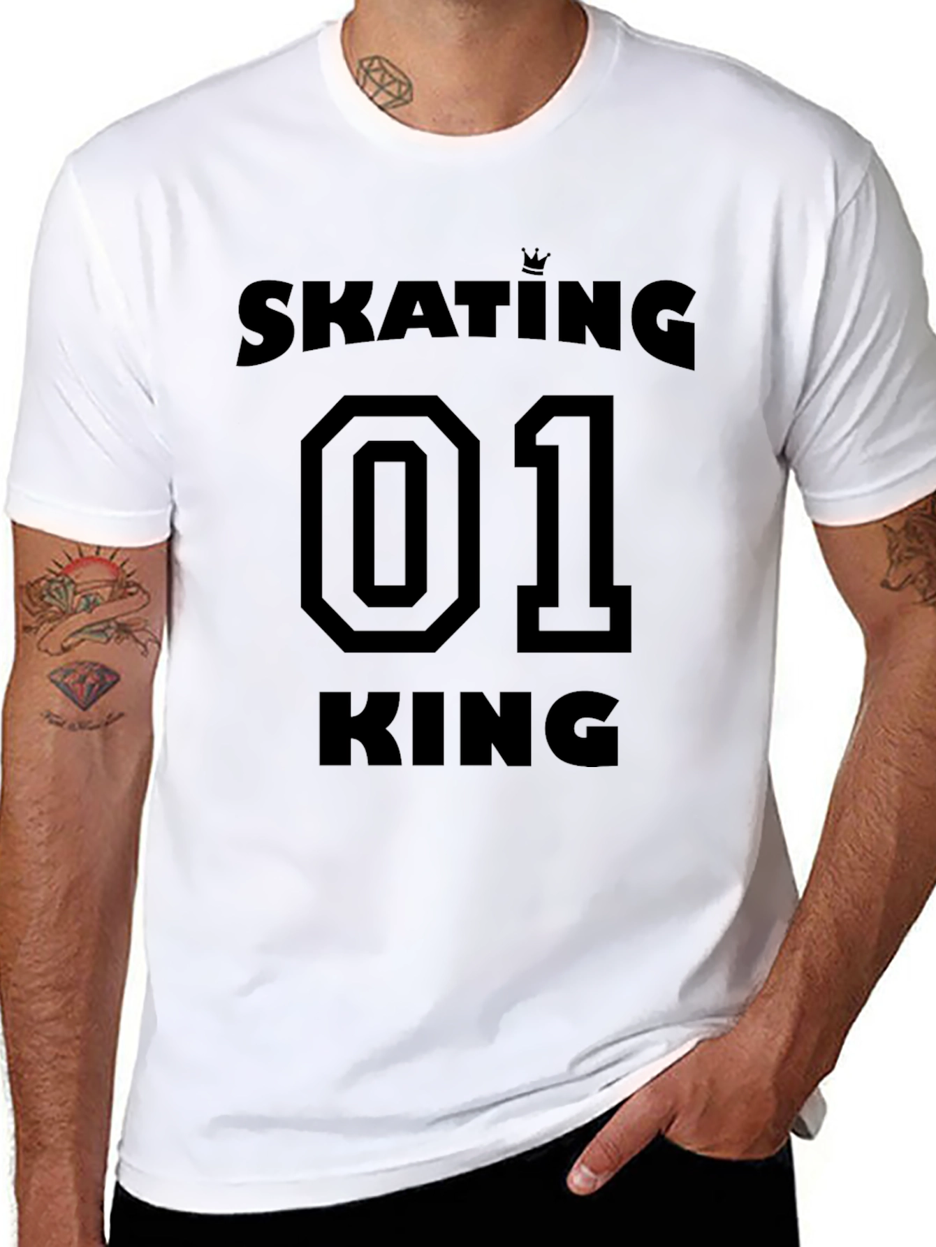 Skating 01 King T-Shirt - Stylish Black Graphic Tee