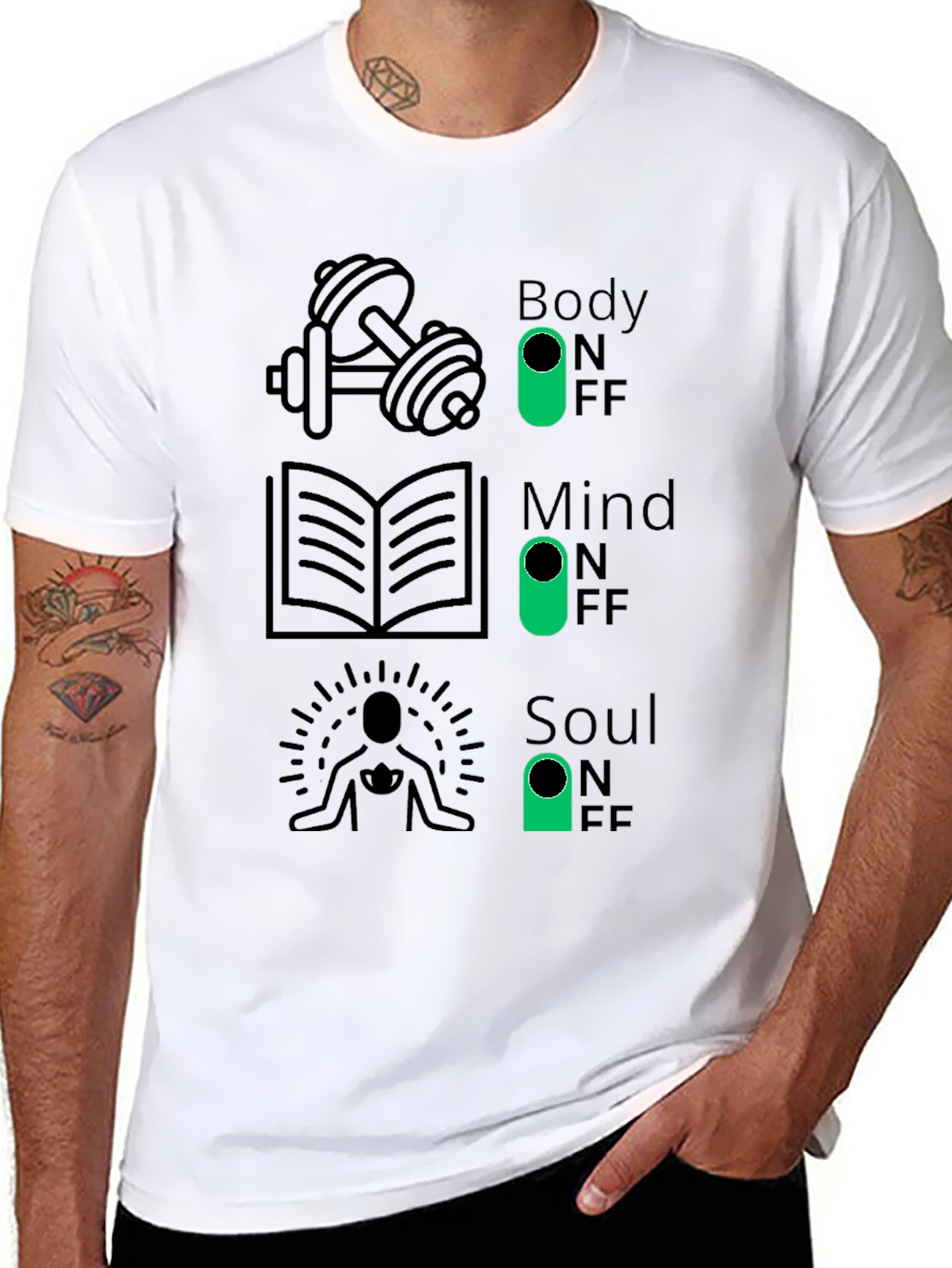 Body Mind Soul - Funny Graphic T-Shirt