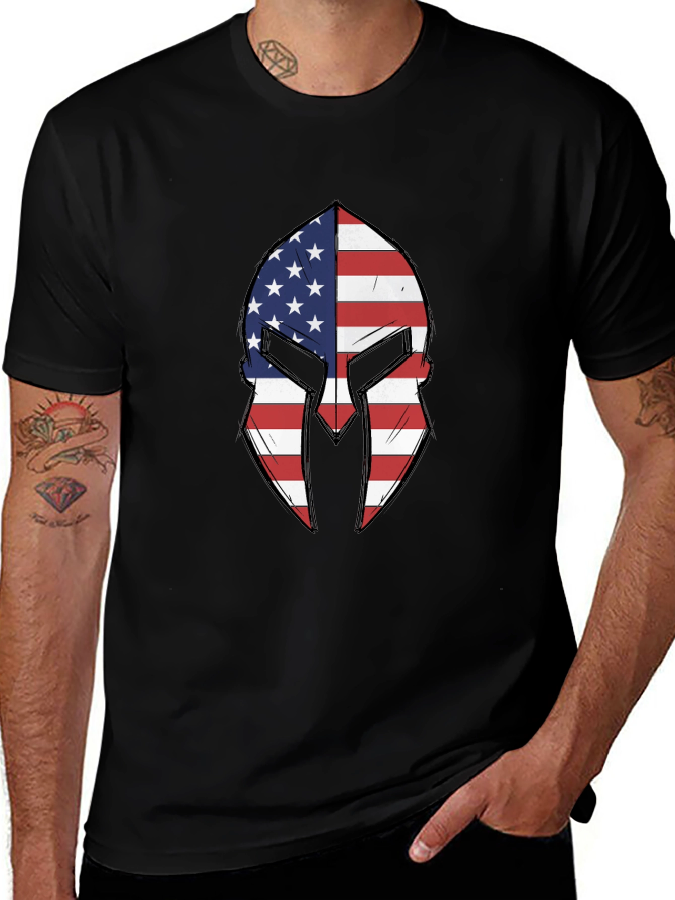 American Spartan Helmet Graphic T-Shirt