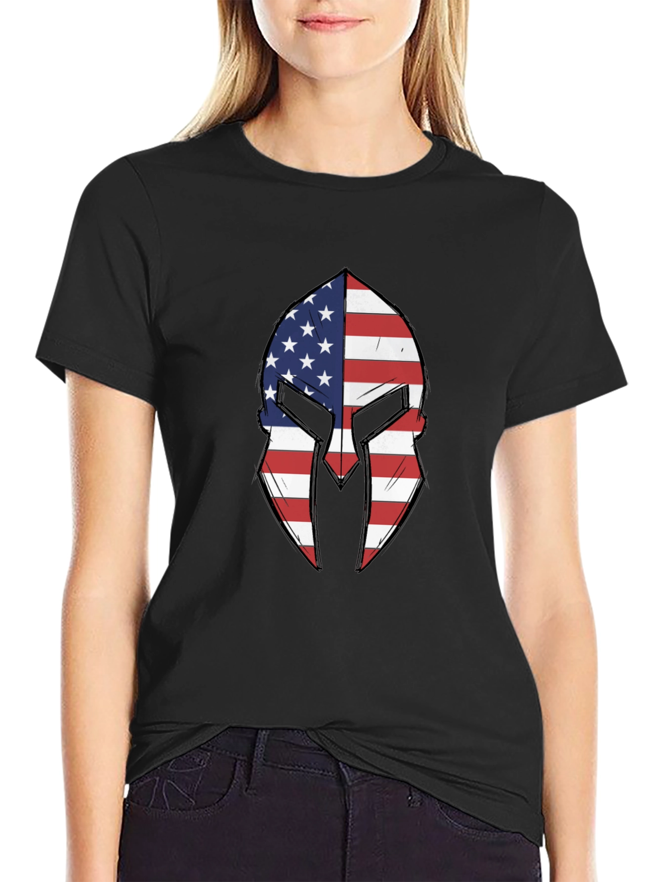 American Spartan Helmet Graphic T-Shirt