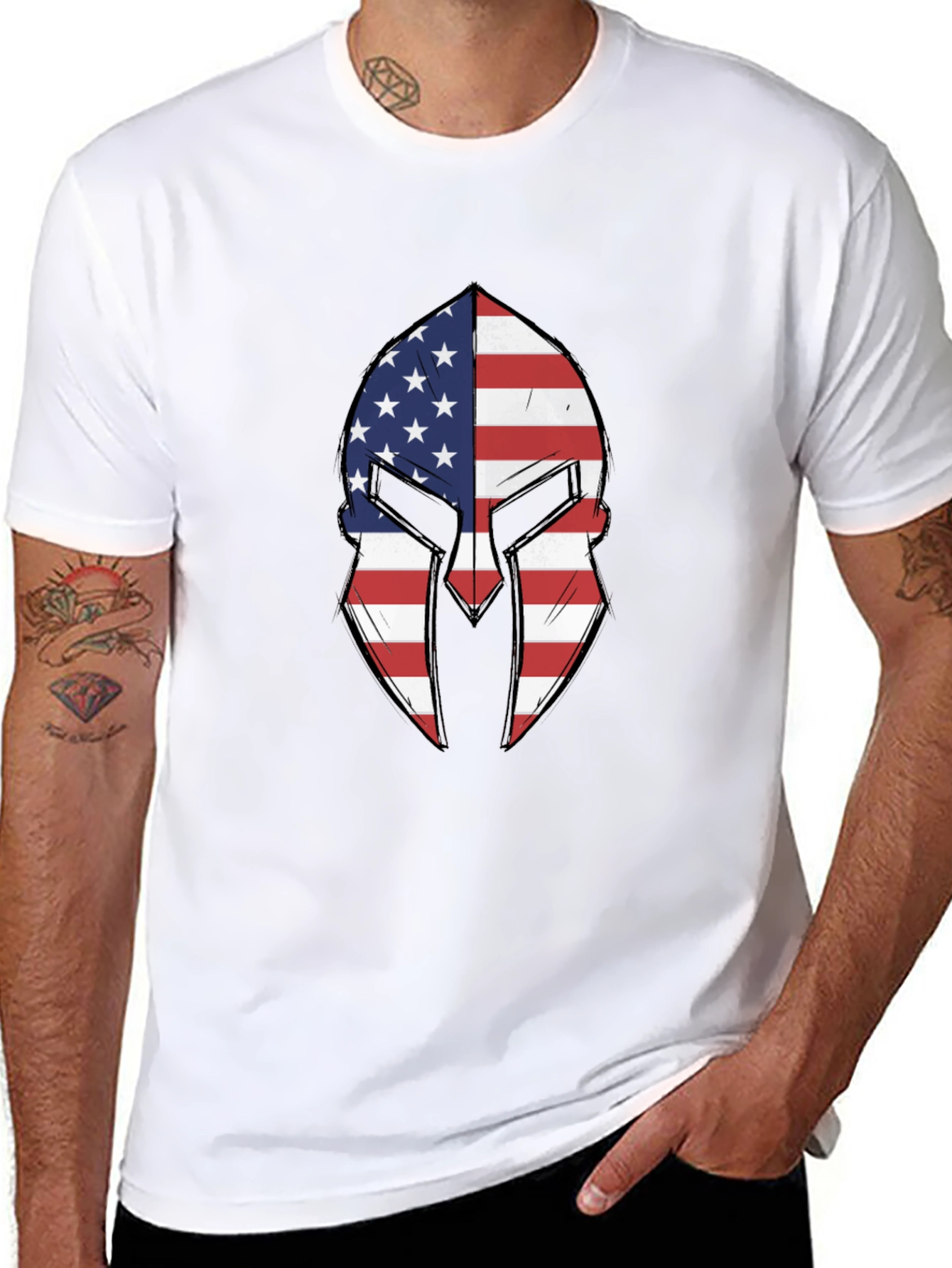 American Spartan Helmet Graphic T-Shirt