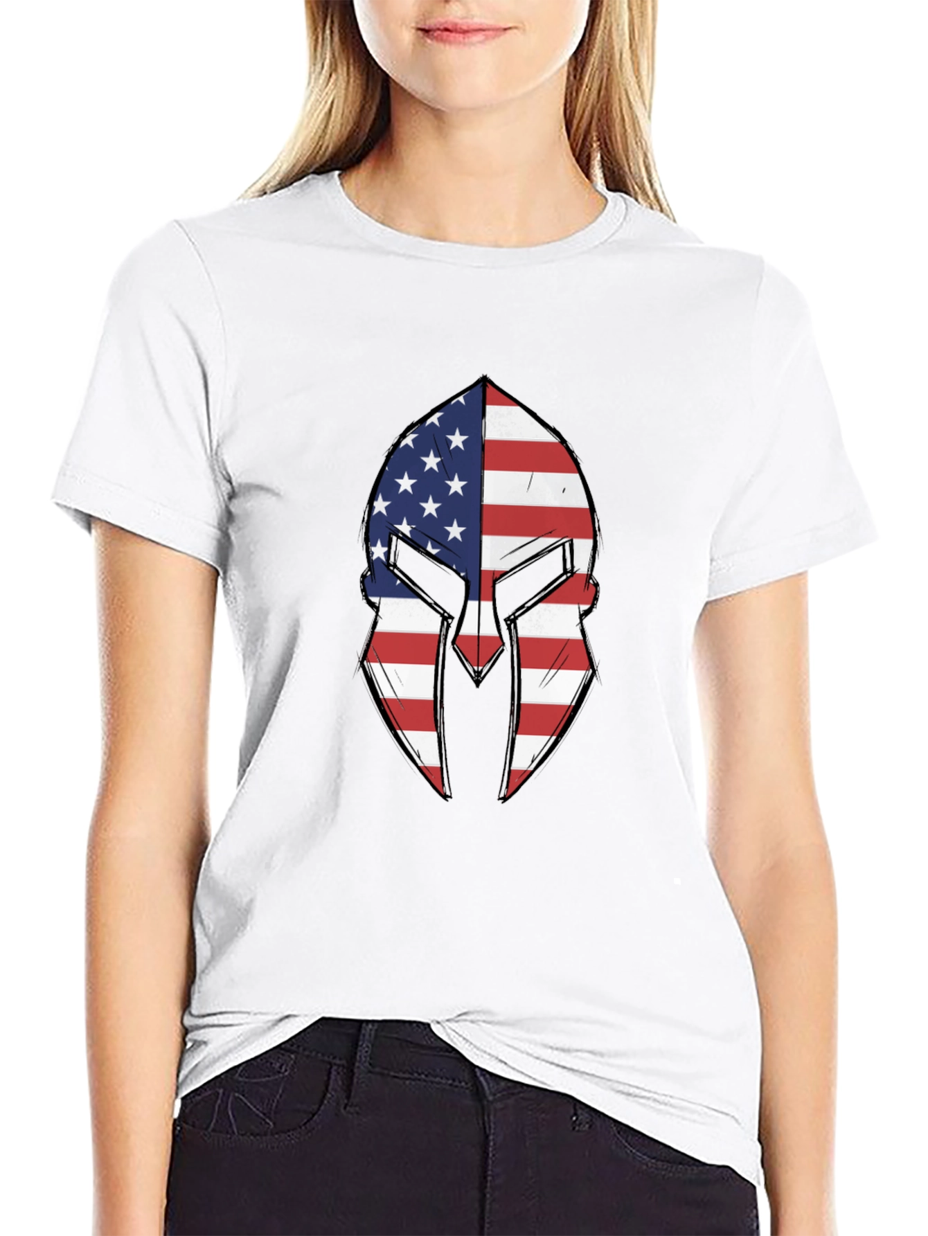 American Spartan Helmet Graphic T-Shirt