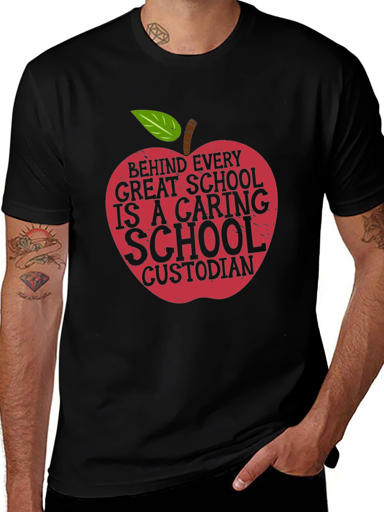 Caring School Custodian Graphic T-Shirt