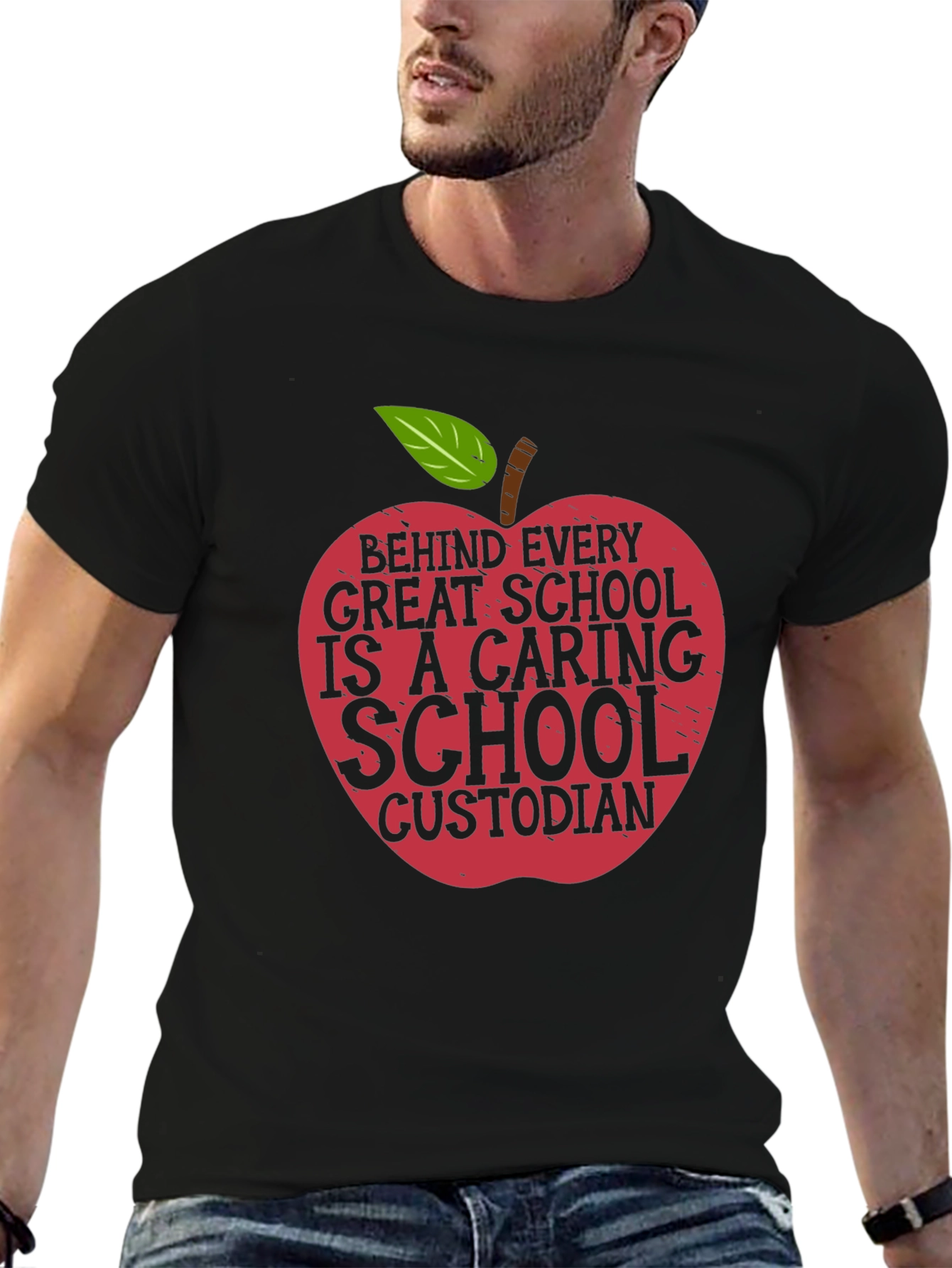 Caring School Custodian Graphic T-Shirt