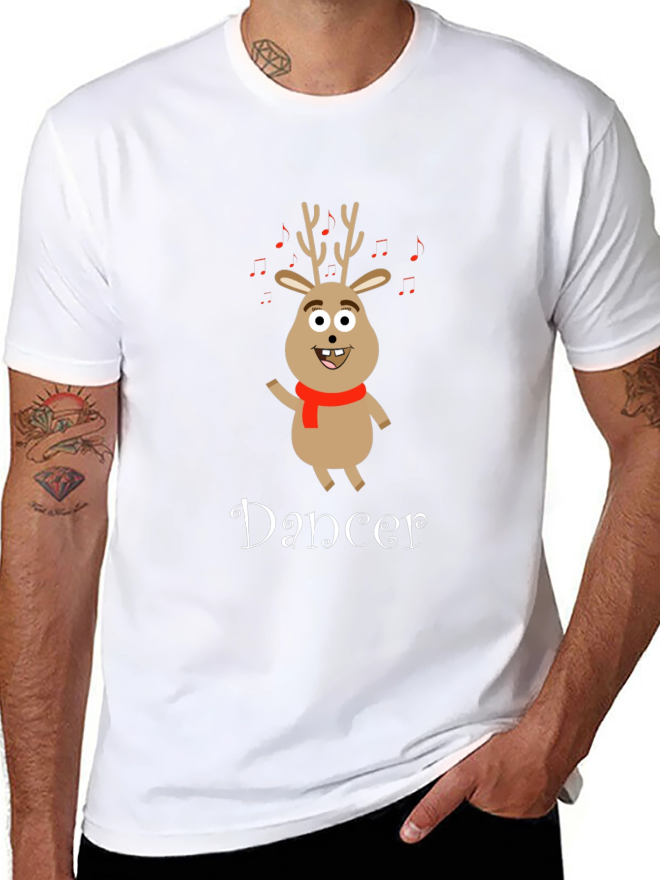 Dancer Reindeer Christmas T-Shirt - Festive Holiday Apparel
