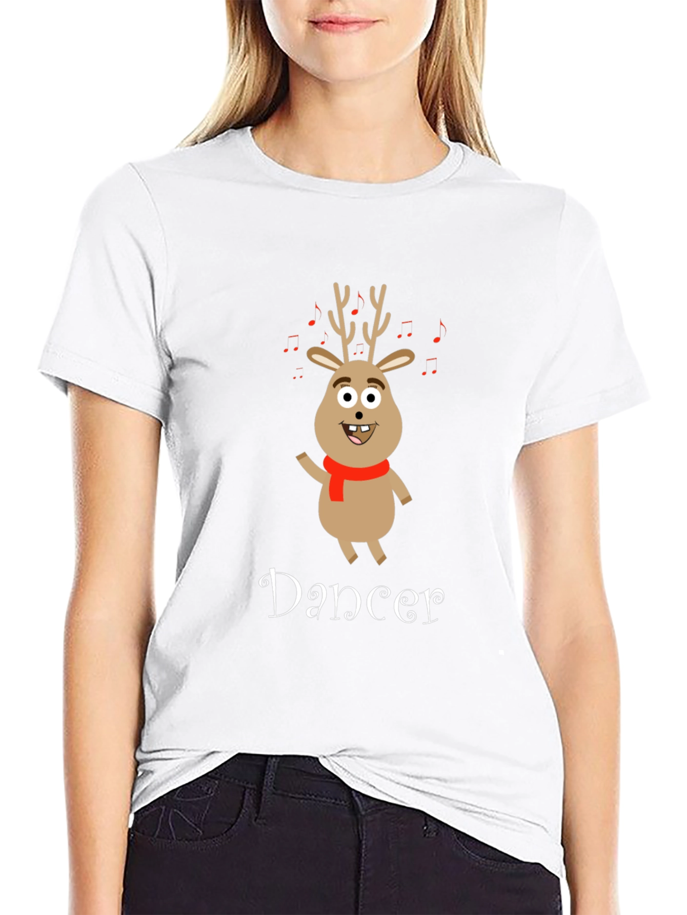 Dancer Reindeer Christmas T-Shirt - Festive Holiday Apparel