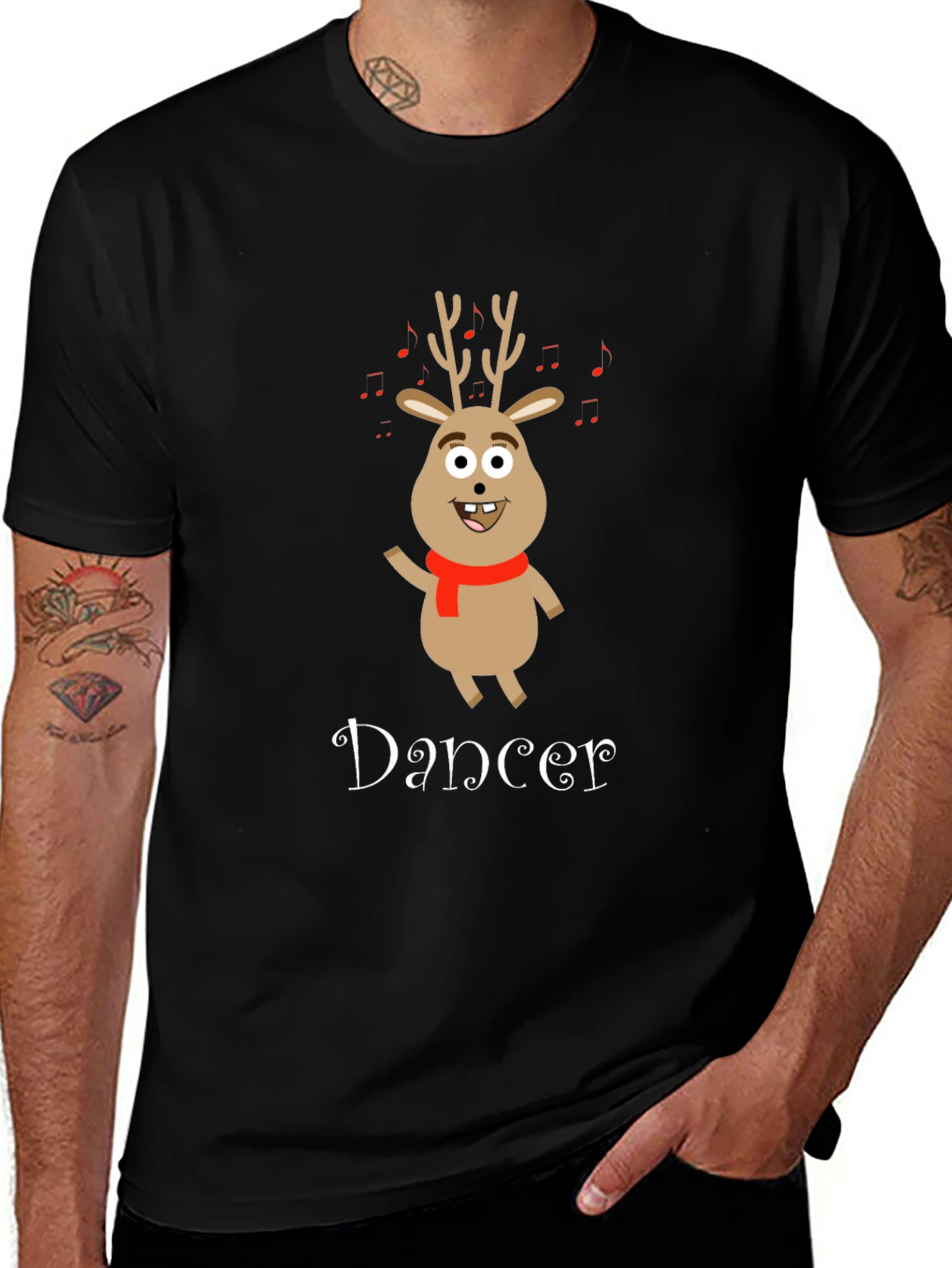 Dancer Reindeer Christmas T-Shirt - Festive Holiday Apparel