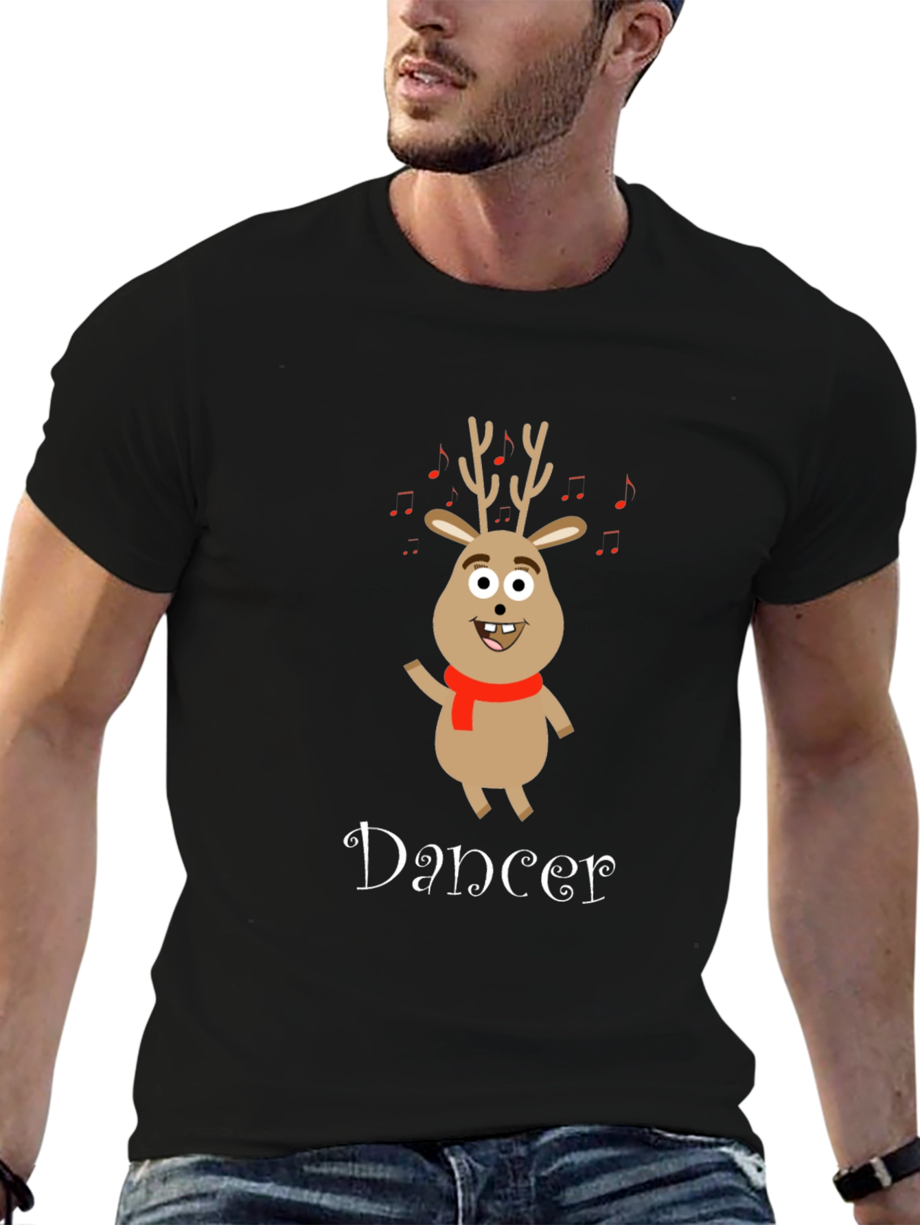 Dancer Reindeer Christmas T-Shirt - Festive Holiday Apparel
