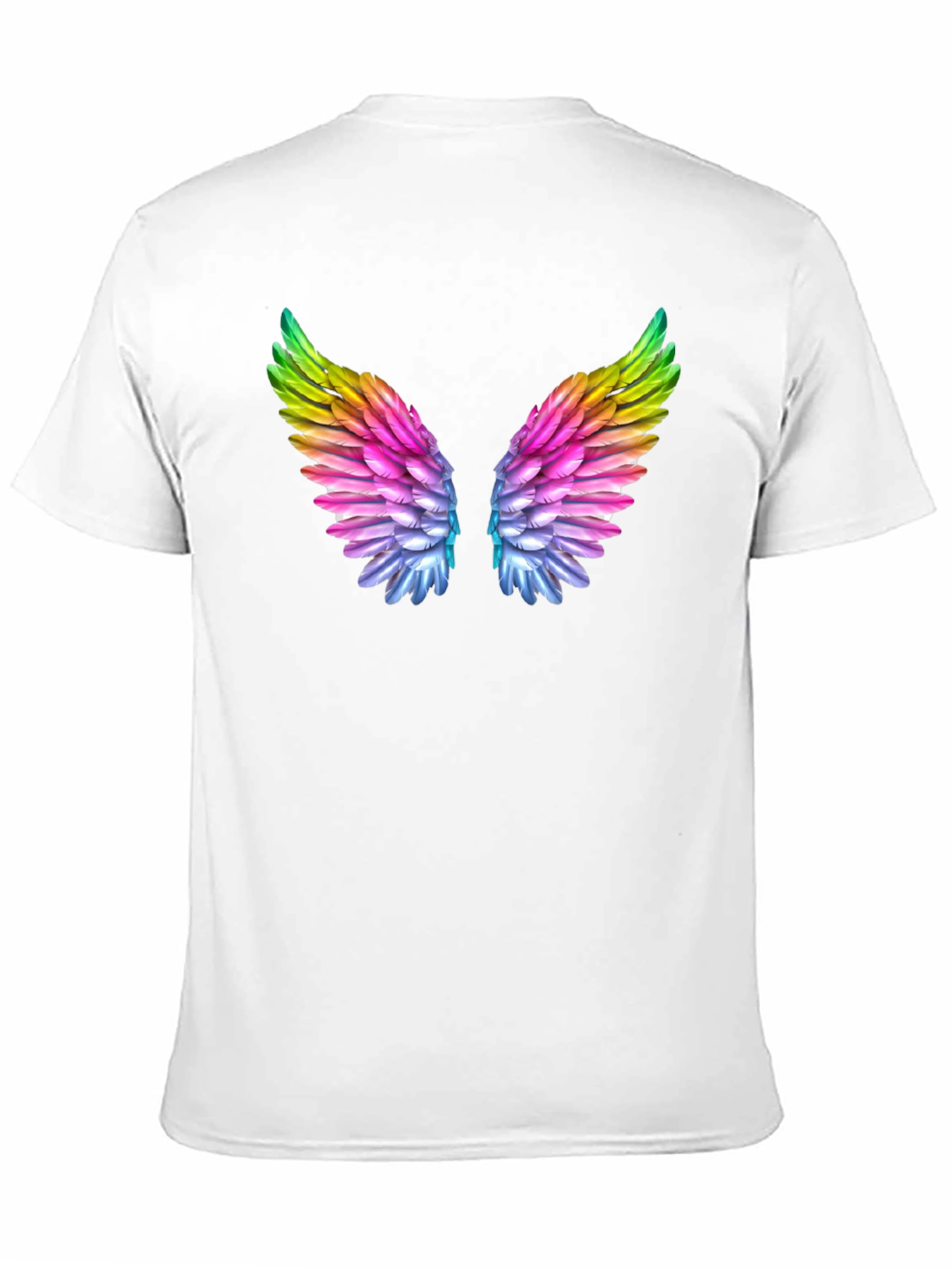Rainbow Wings Graphic Tee - Stylish Black T-Shirt