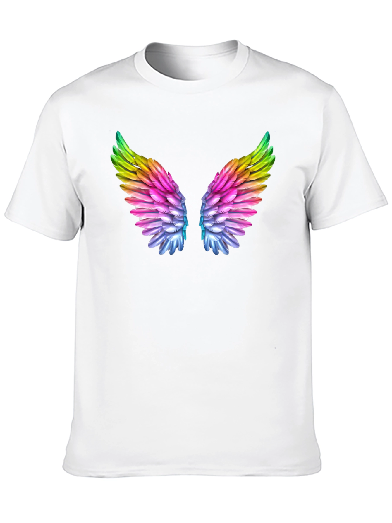Rainbow Wings Graphic Tee - Stylish Black T-Shirt