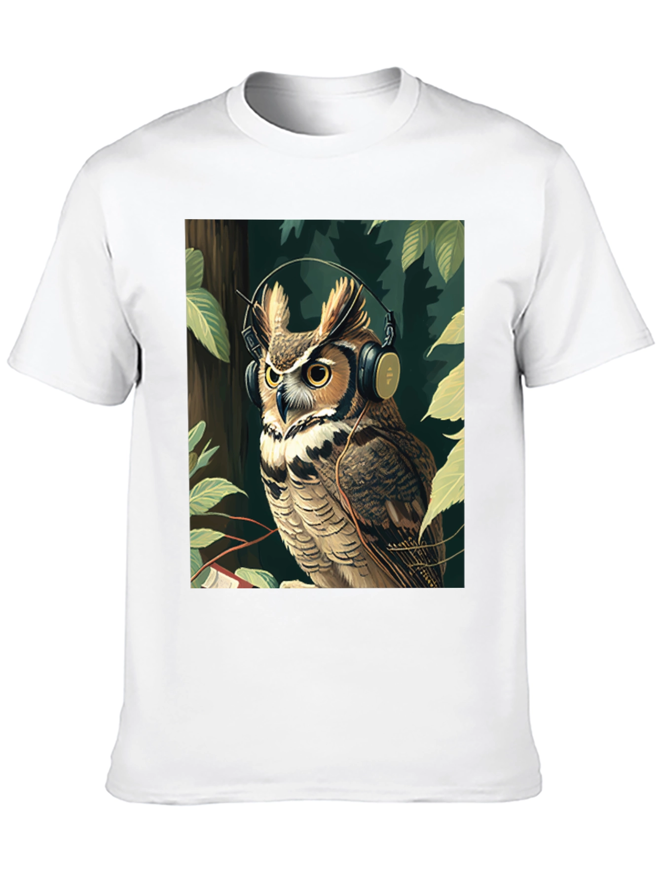 Owl with Headphones Graphic Tee - Stylish & Unique