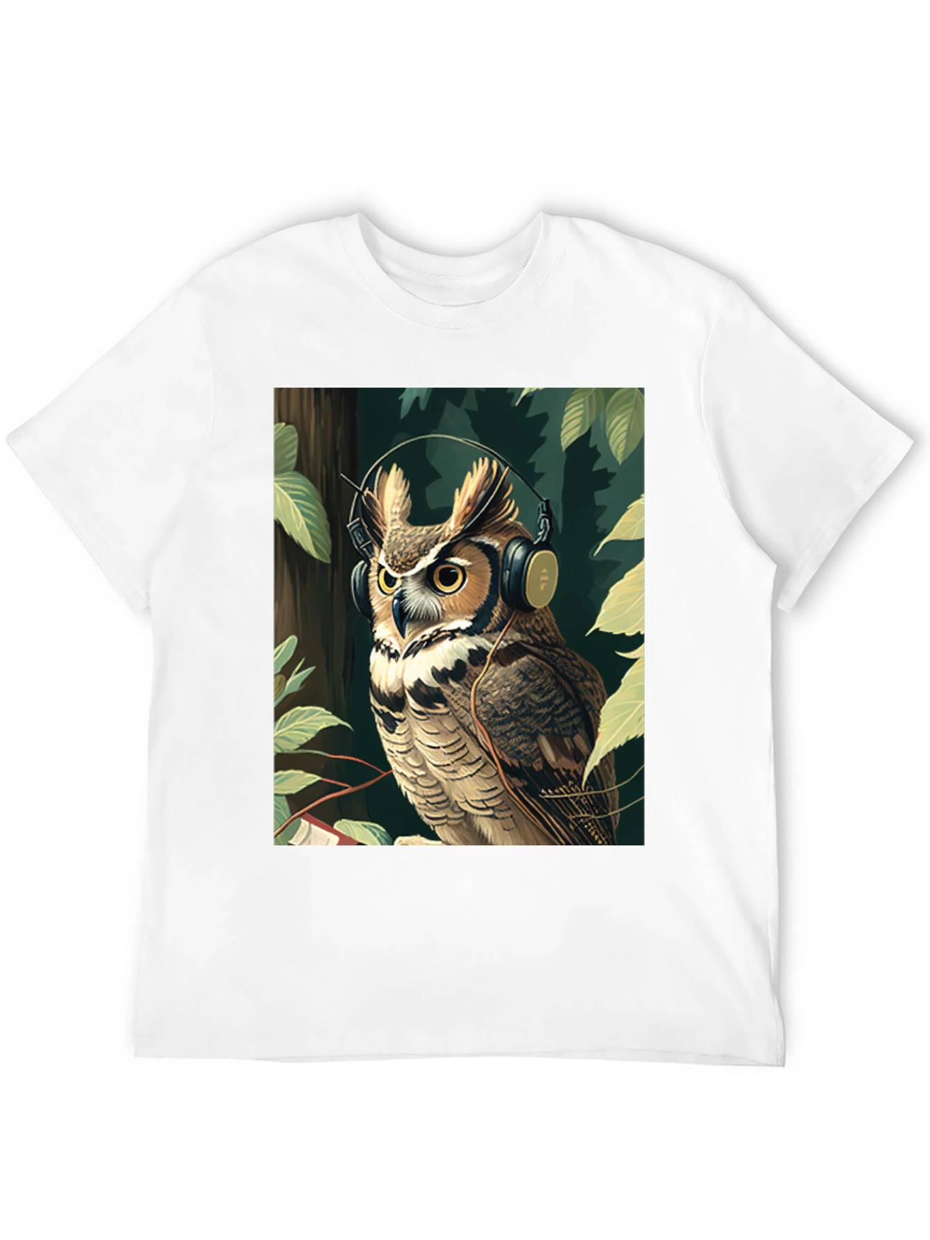 Owl with Headphones Graphic Tee - Stylish & Unique