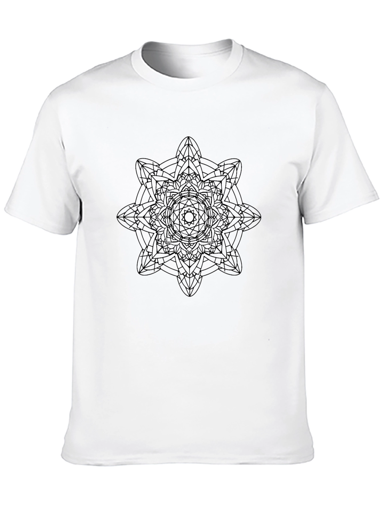 Geometric Mandala Graphic Black T-Shirt