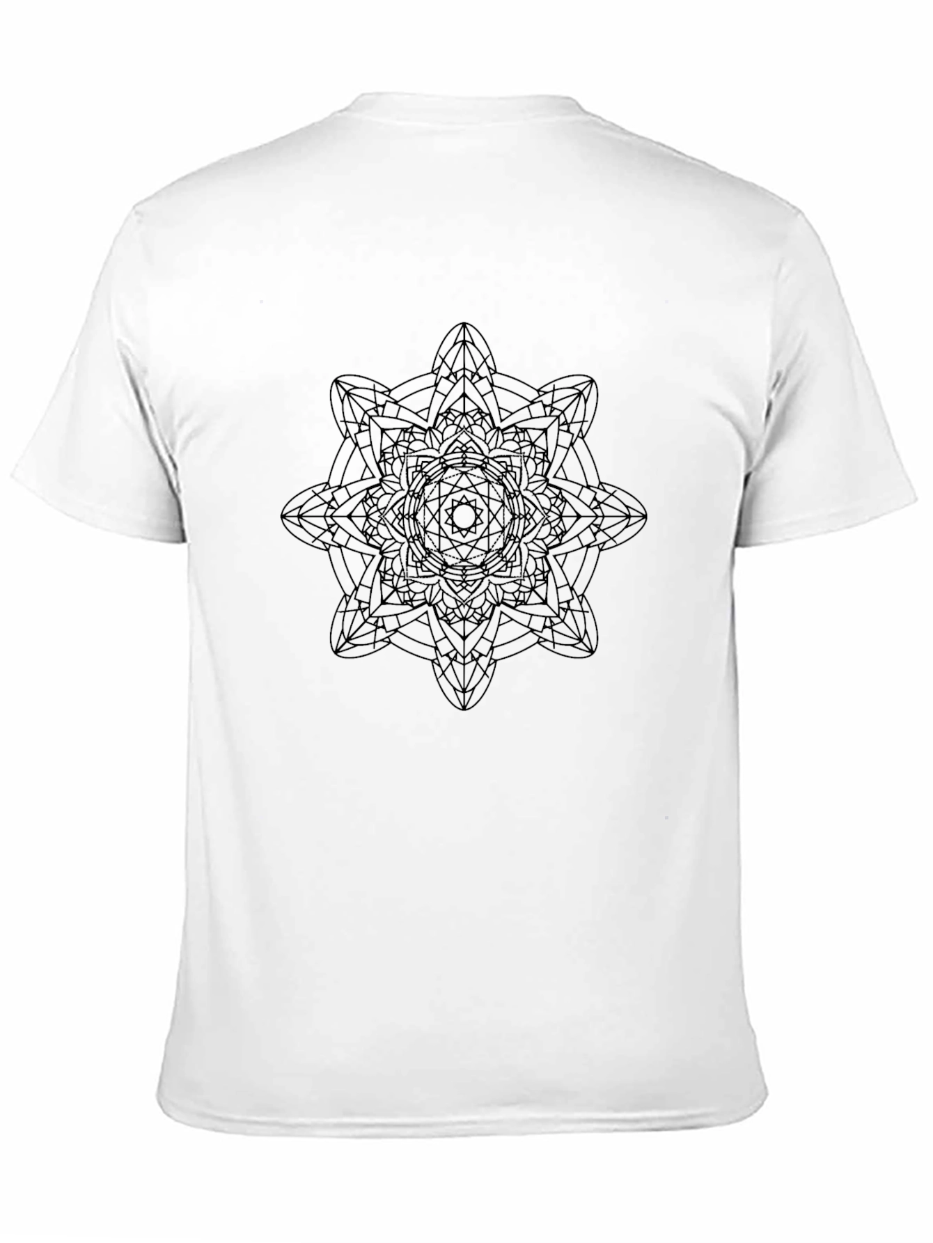 Geometric Mandala Graphic Black T-Shirt