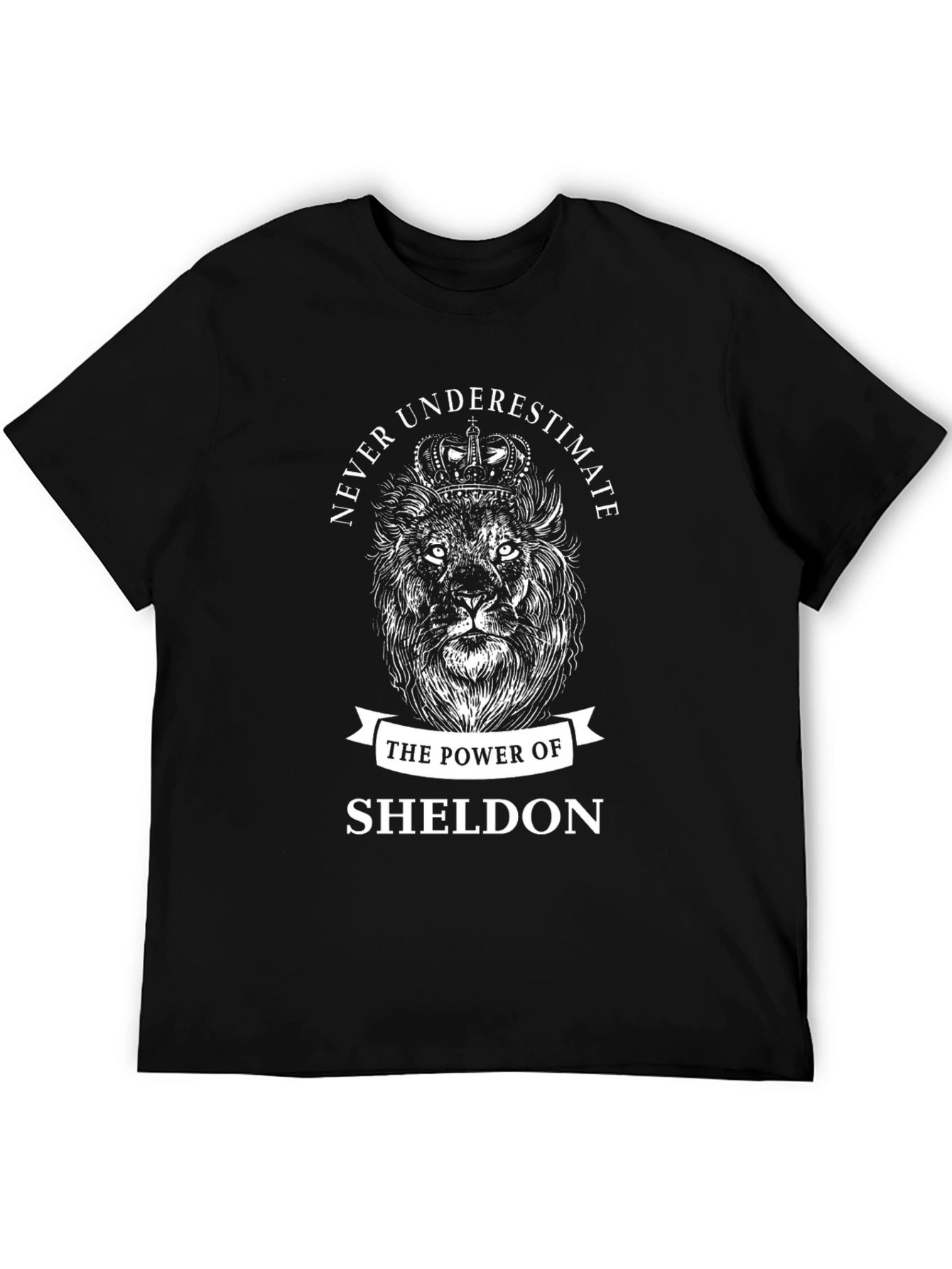 Sheldon Power Lion Graphic Tee - Black Cotton T-Shirt