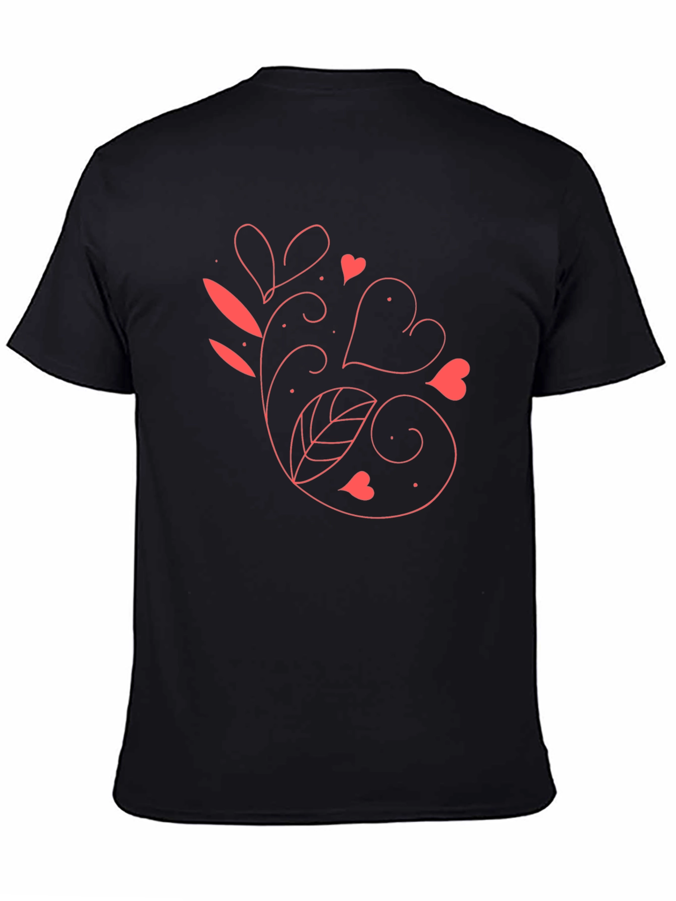 Heart Vine Graphic Black T-Shirt