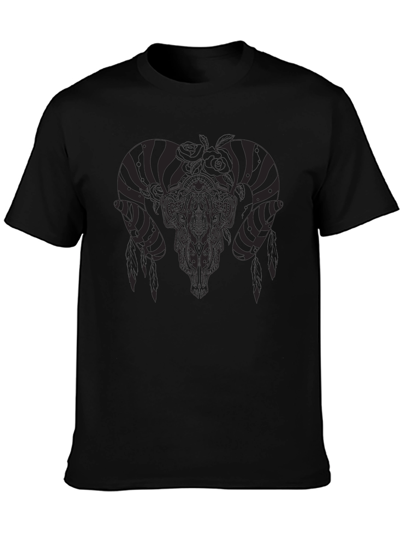 Ram Skull Graphic Tee - Dark & Edgy Style