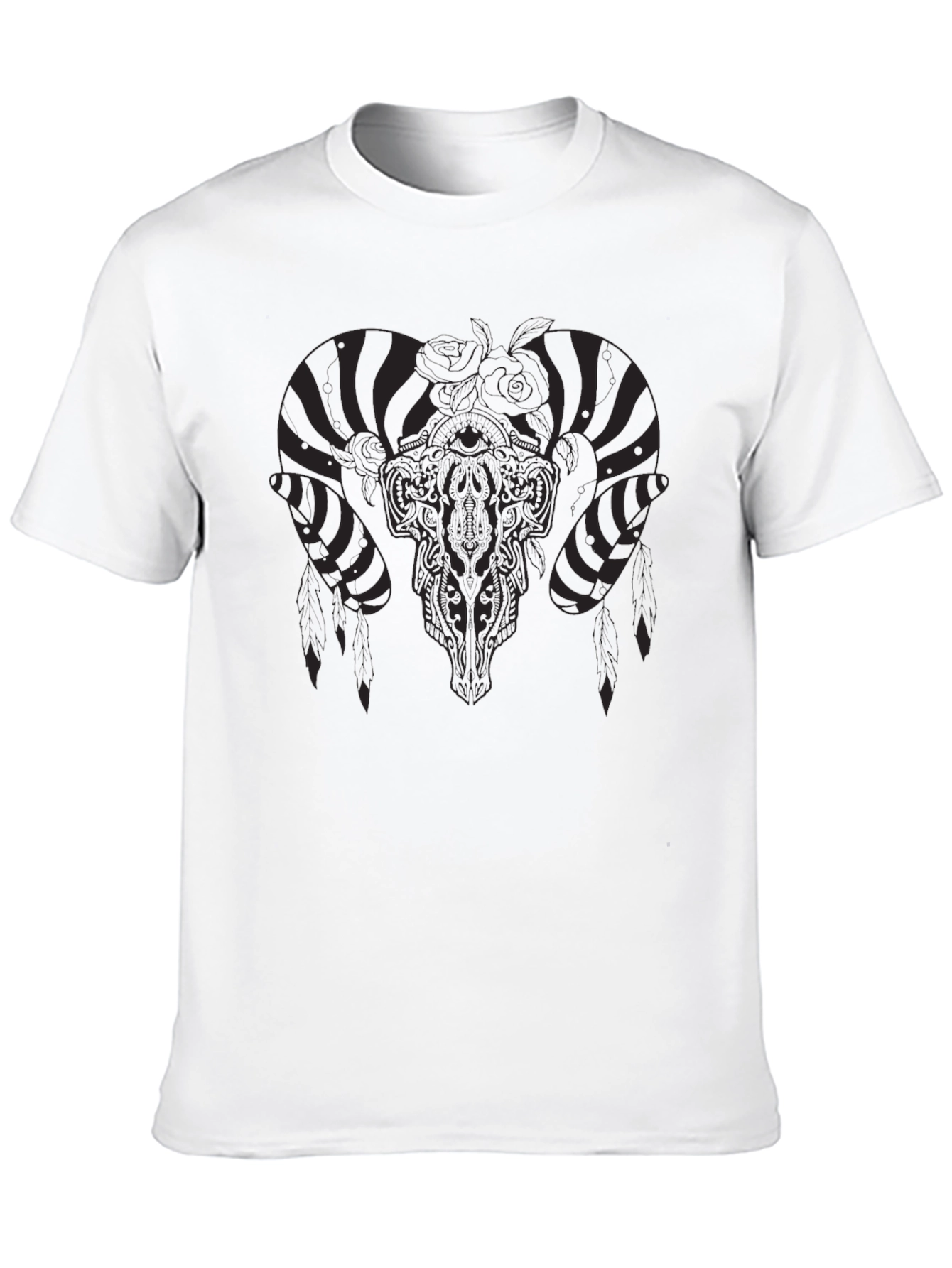 Ram Skull Graphic Tee - Dark & Edgy Style