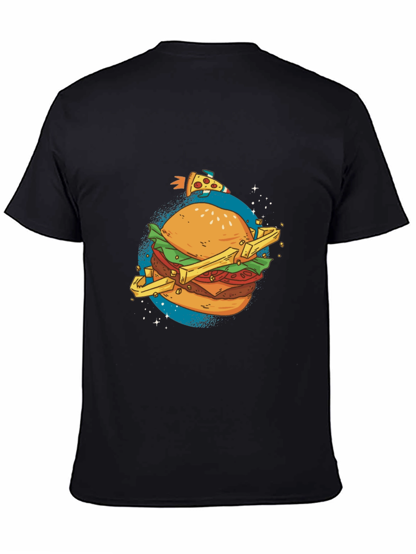 Burger Planet Graphic T-Shirt - Casual Black Tee