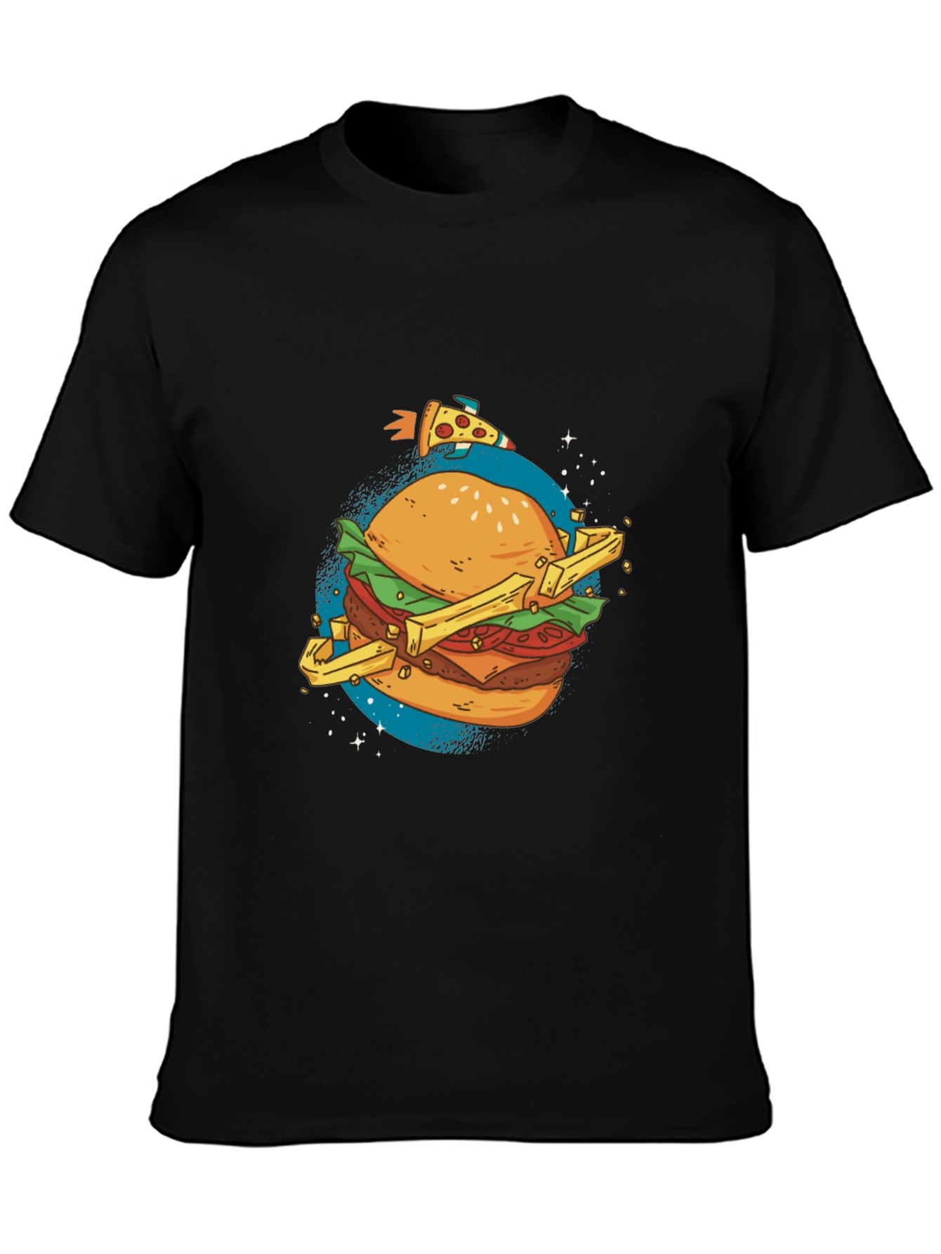 Burger Planet Graphic T-Shirt - Casual Black Tee