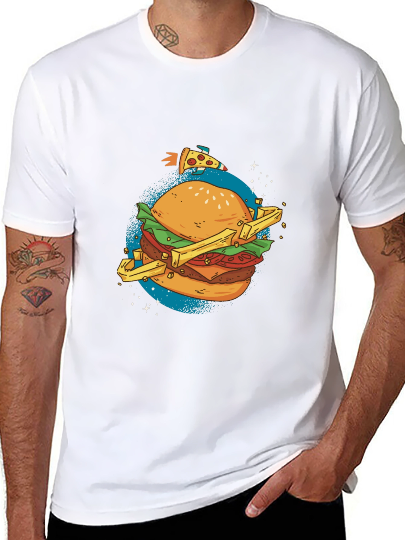 Burger Planet Graphic T-Shirt - Casual Black Tee